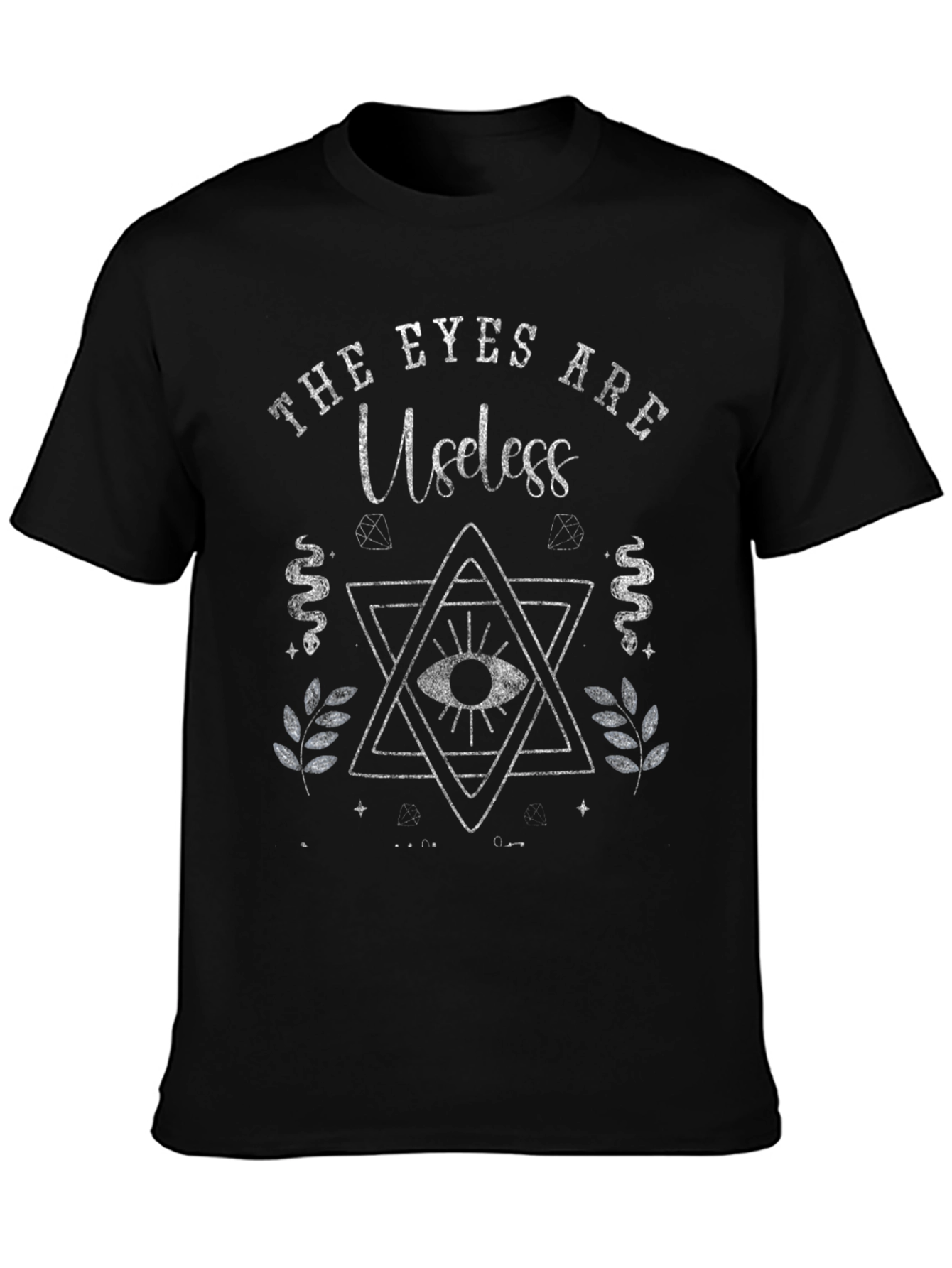 Black The Eyes Are Useless Graphic Tee view 3
