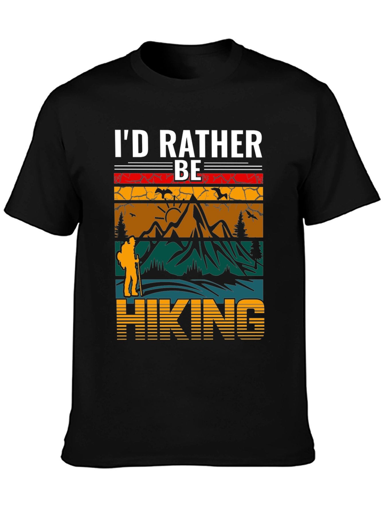 Black I'd Rather Be Hiking T-Shirt - Adventure Tee view 3