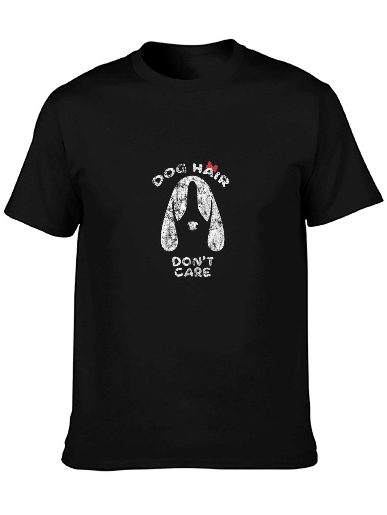 Black Dog Hair Don't Care Graphic Tee - Black Cotton view 3