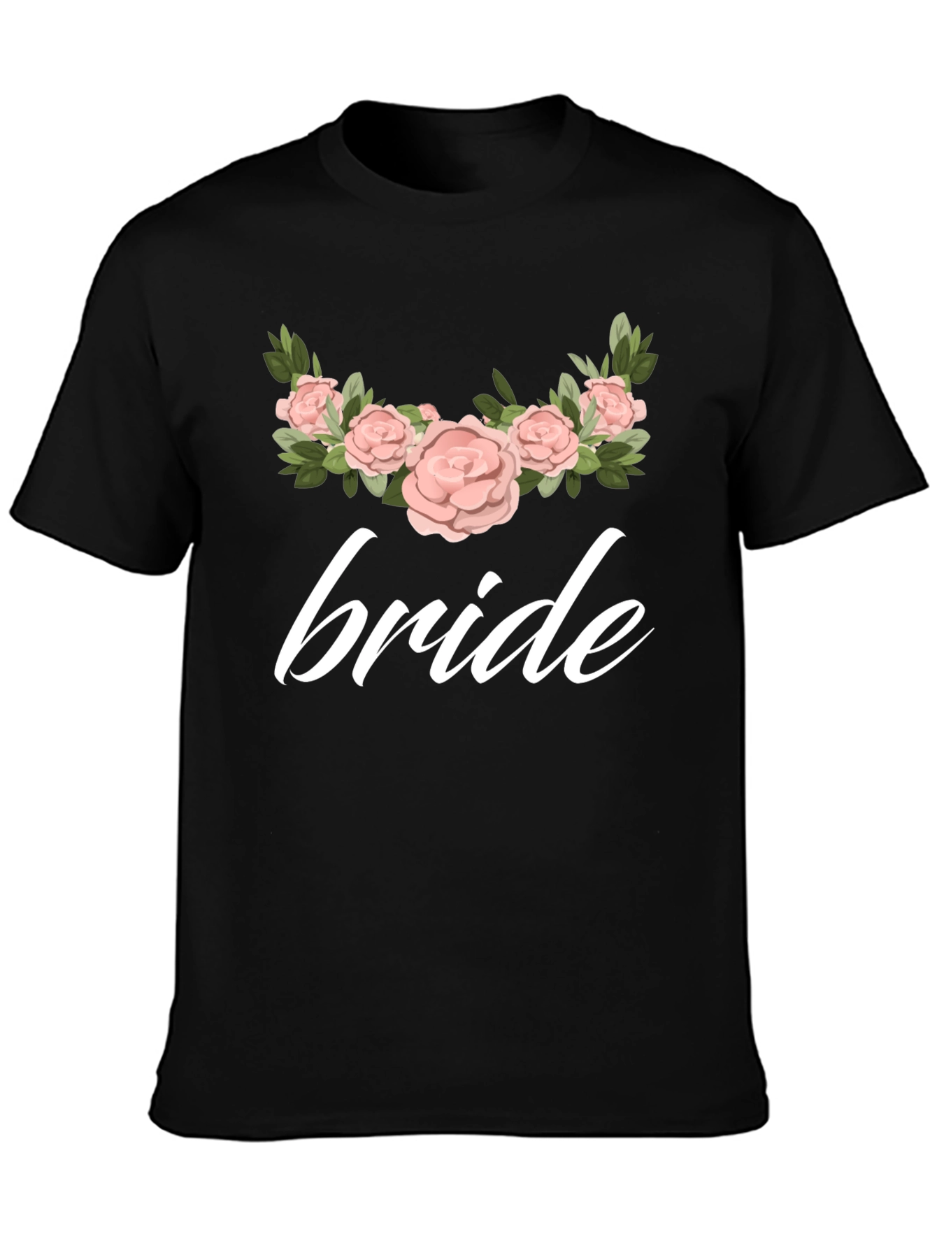 Black Bride Floral Graphic Black T-Shirt view 3