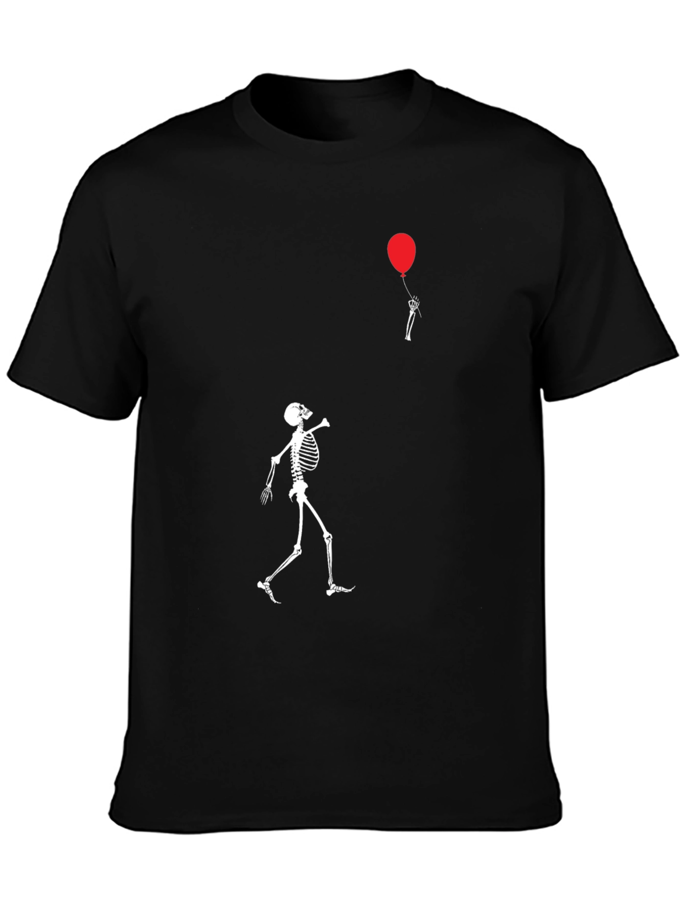 Black Skeleton & Balloon Graphic Tee - Black view 3