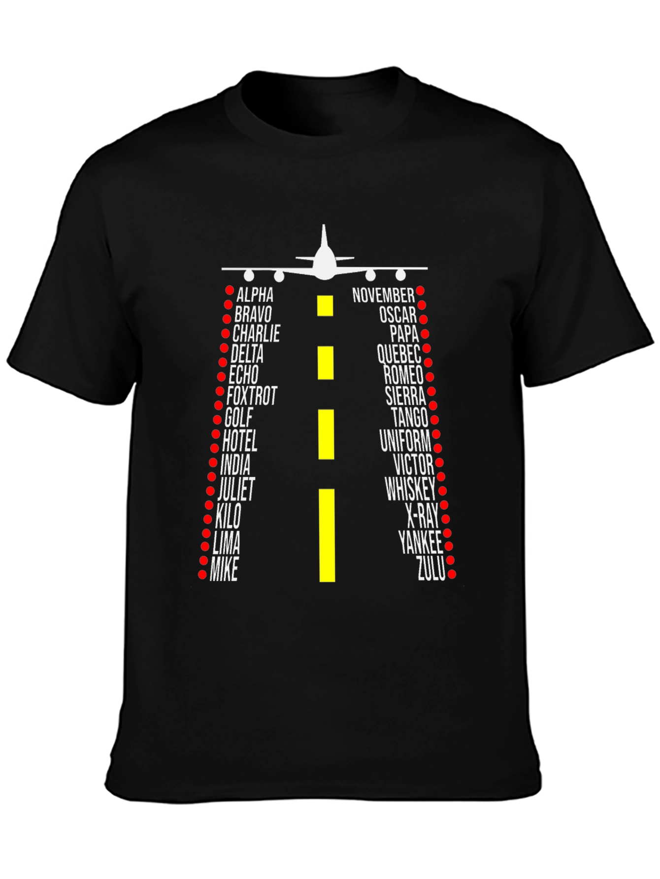 Black Aviation Alphabet T-Shirt - Pilot Design view 3