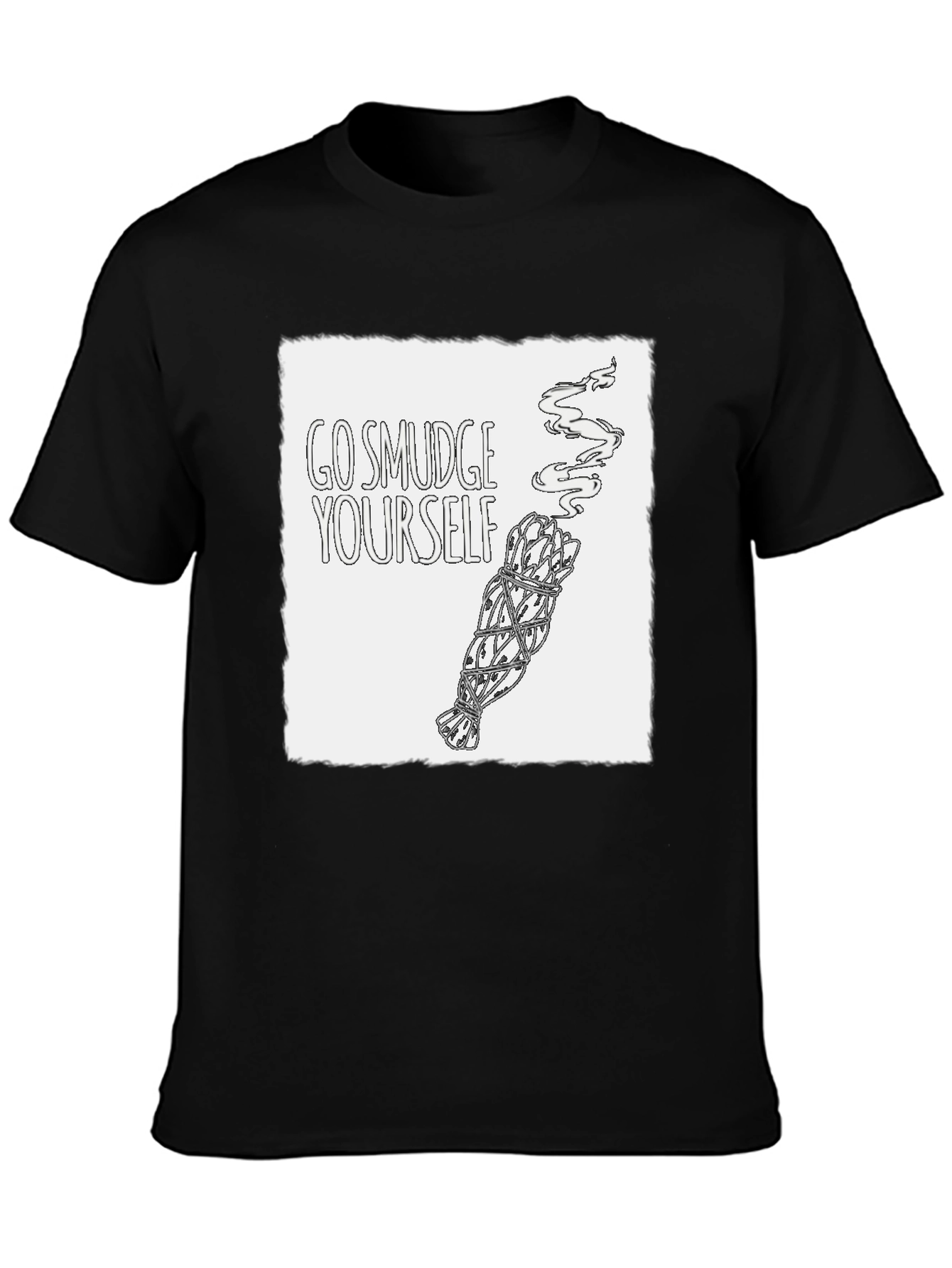 Black Go Smudge Yourself T-Shirt - Unisex Cotton Tee view 3