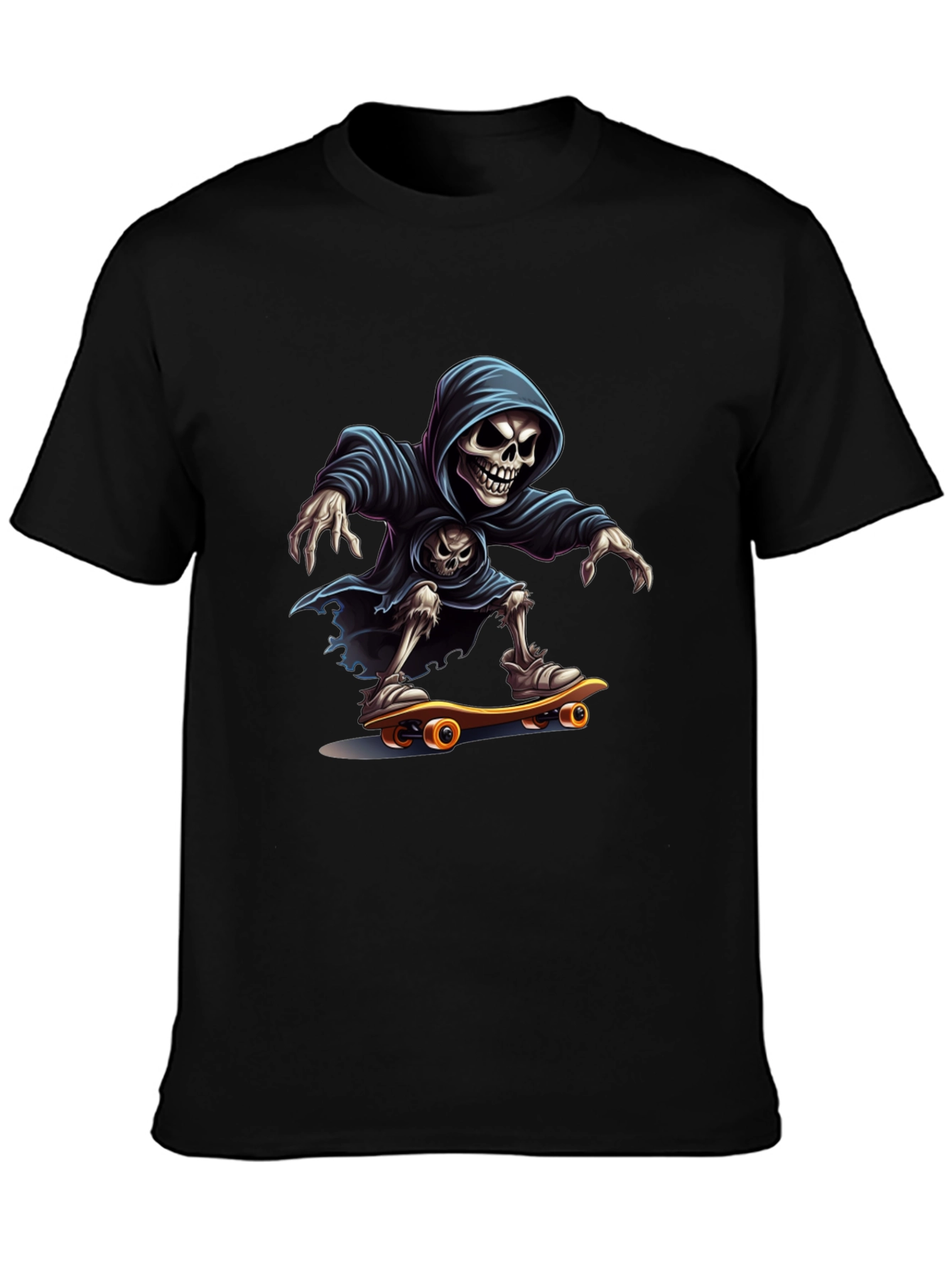Black Skateboarding Grim Reaper Graphic Tee view 3
