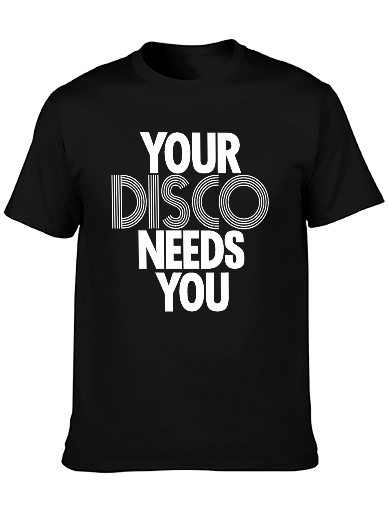 Black Your Disco Needs You Graphic T-Shirt - Black Cotton Tee view 3