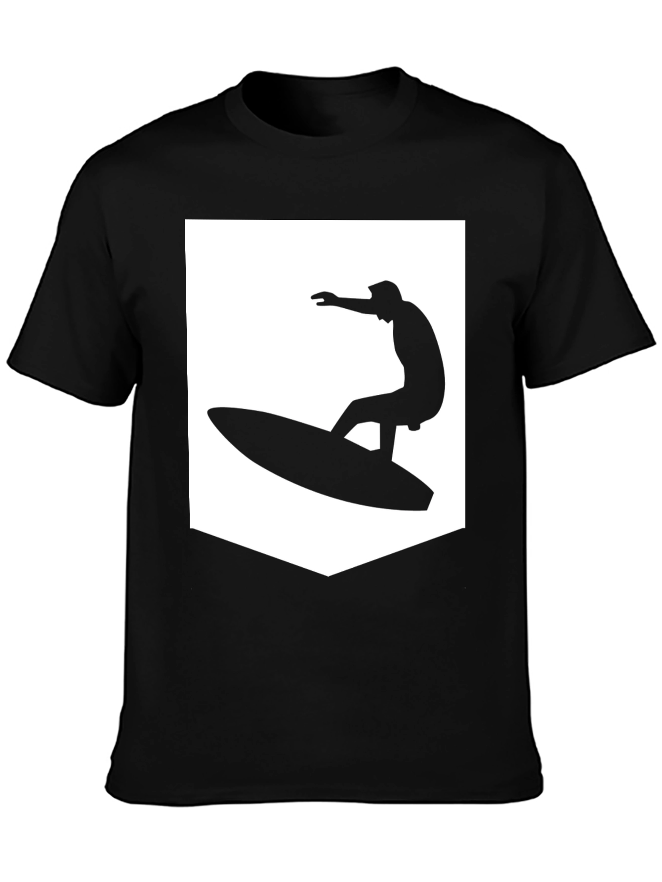 Black Black T-Shirt with Surfer Graphic view 3