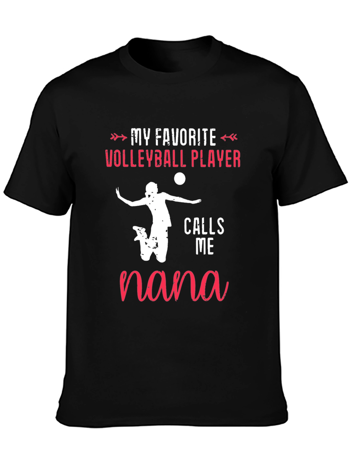 Black Volleyball Nana T-Shirt: My Favorite Player view 3