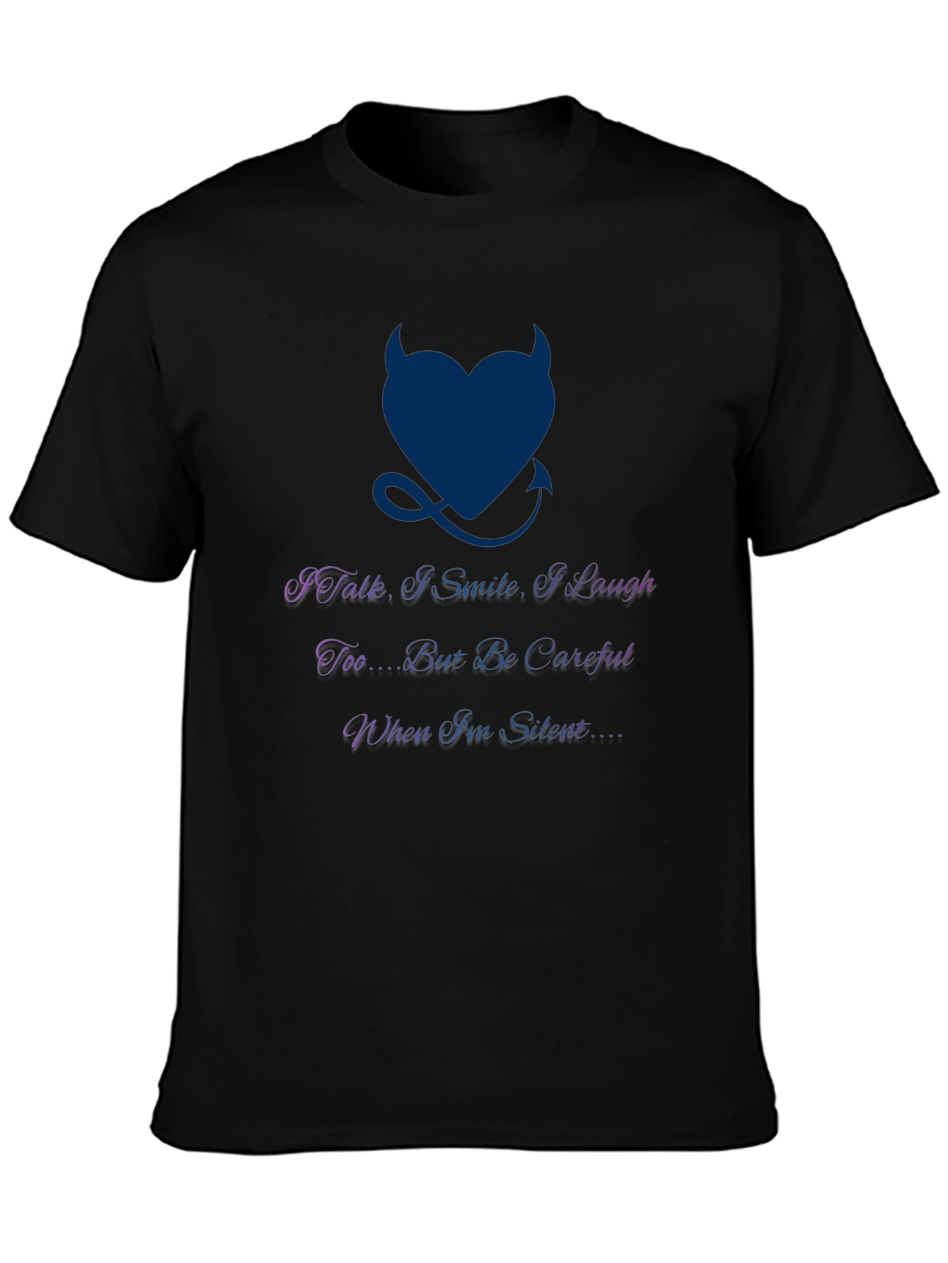 Black Devil Heart Funny Saying Graphic T-Shirt view 3