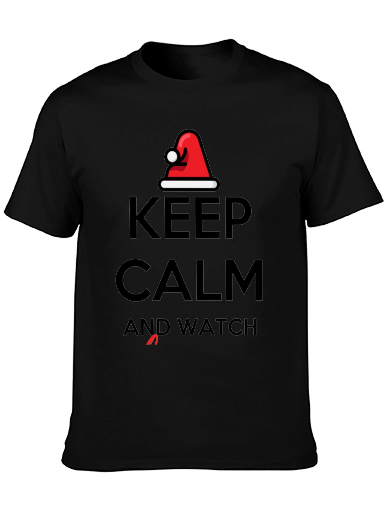 Black Keep Calm and Watch T-Shirt view 3