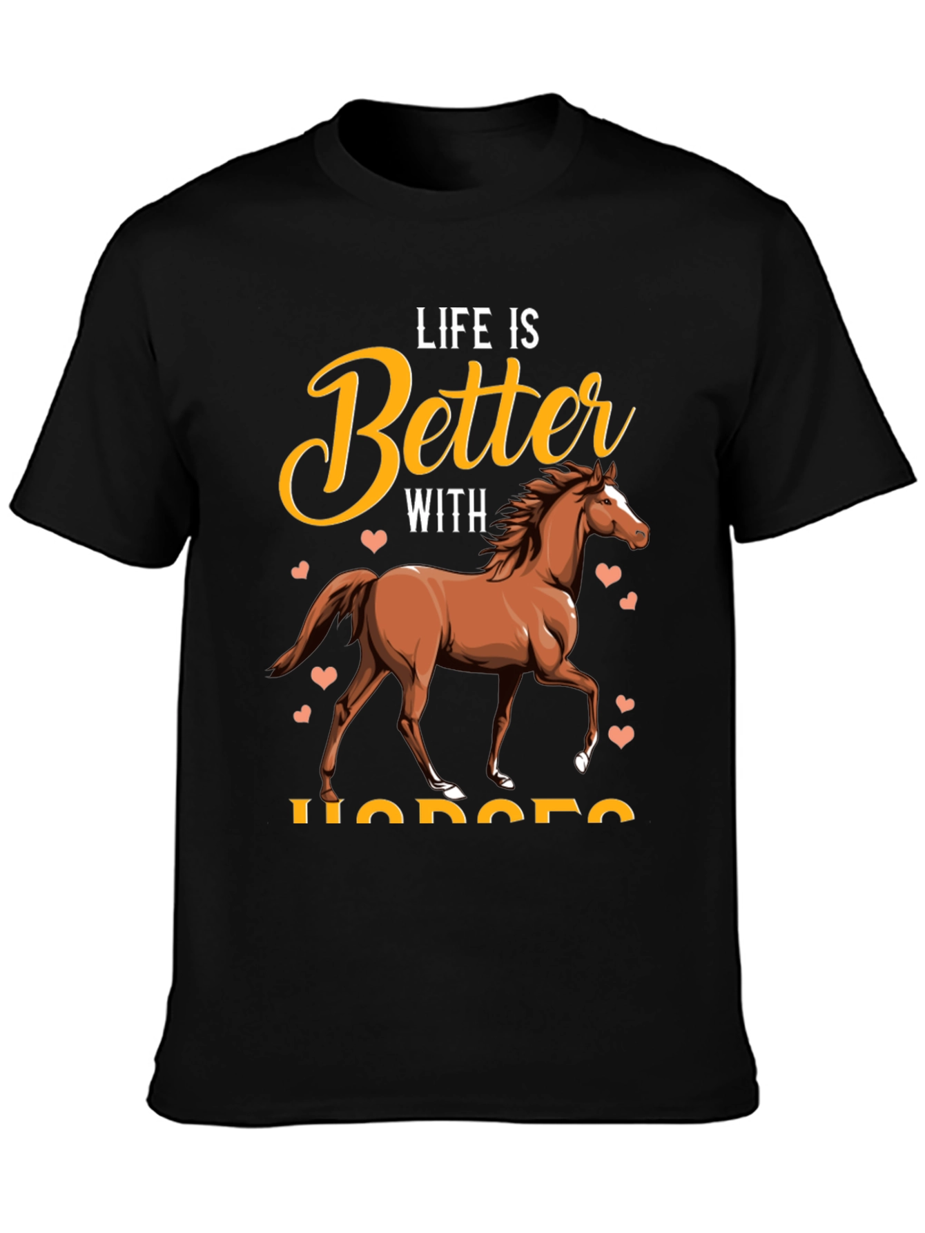 Black Life Is Better With Horses T-Shirt view 3