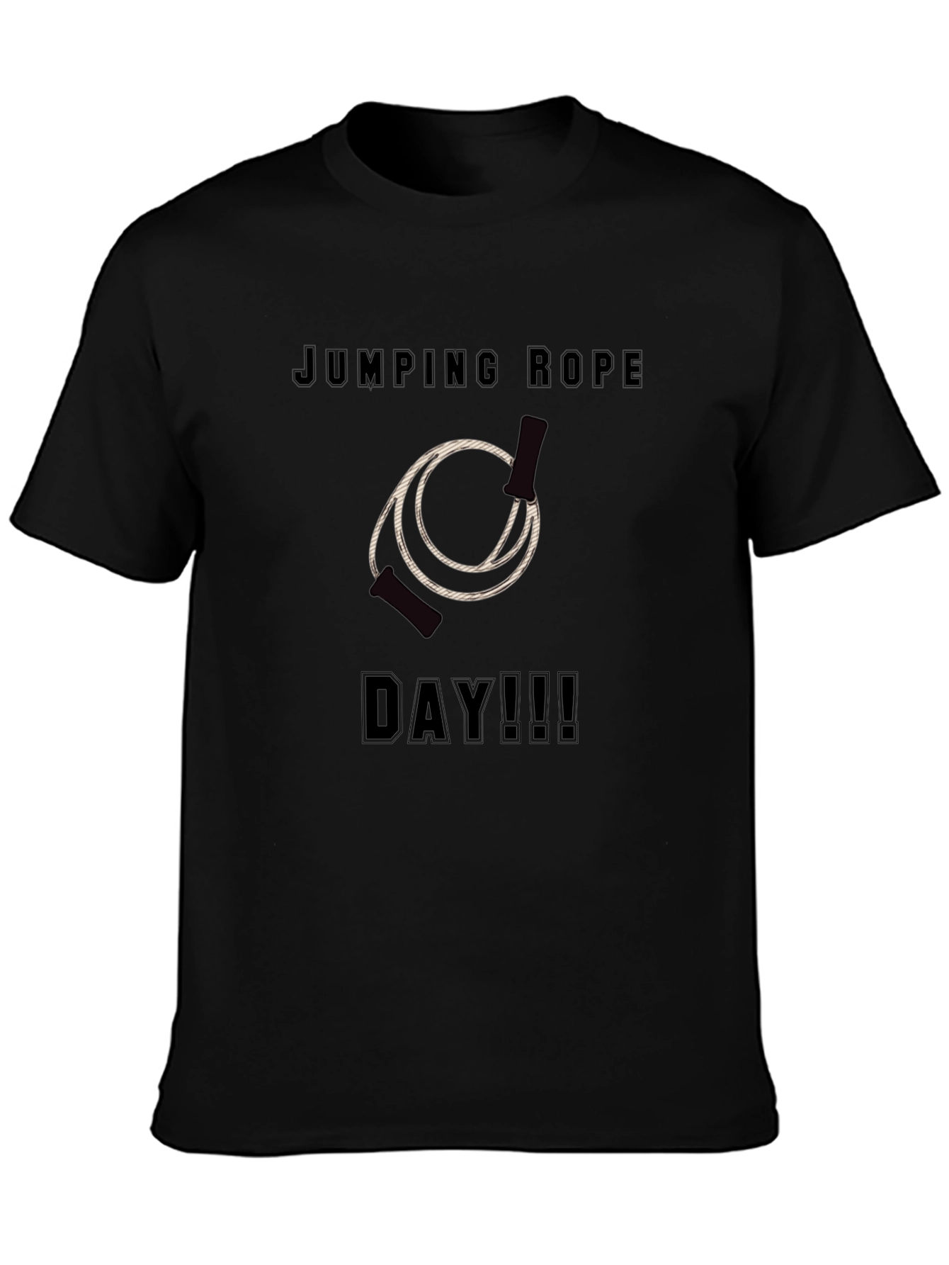 Black Jumping Rope Day T-Shirt - Black Graphic Tee view 3