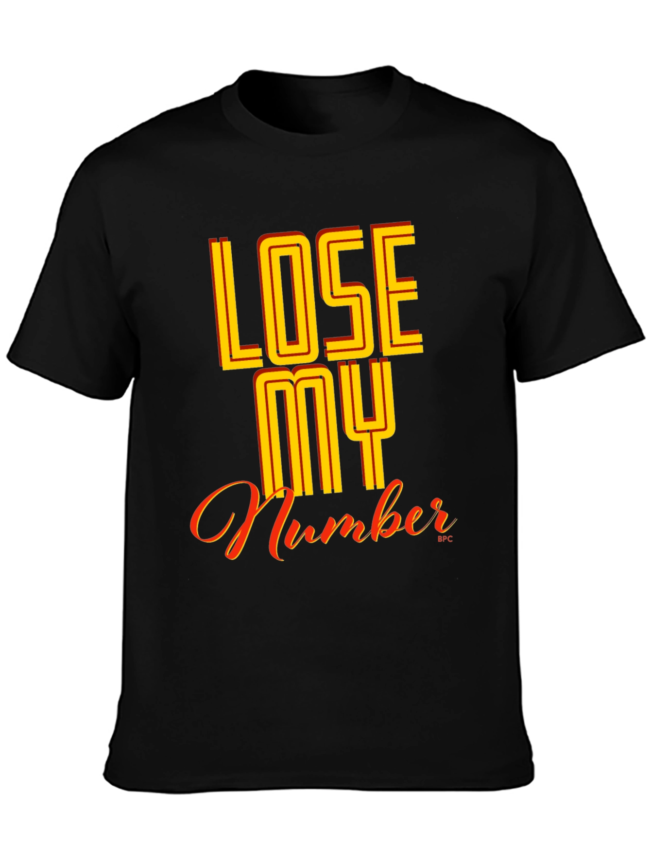 Black Lose My Number Graphic Tee - Black view 3