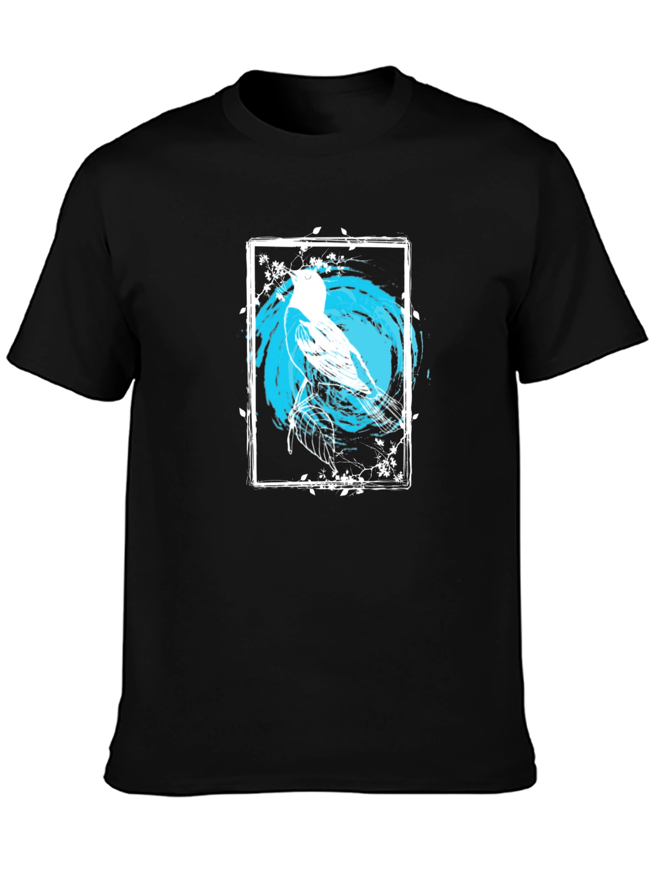 Black Bird Art Graphic Print Black Tee view 3