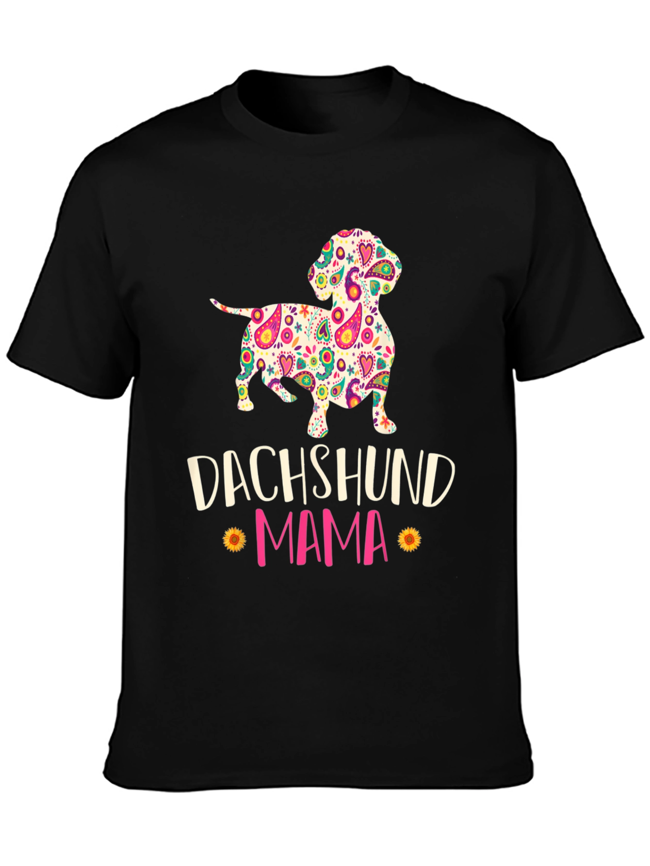 Dachshund Mama Floral Graphic T-Shirt - 3