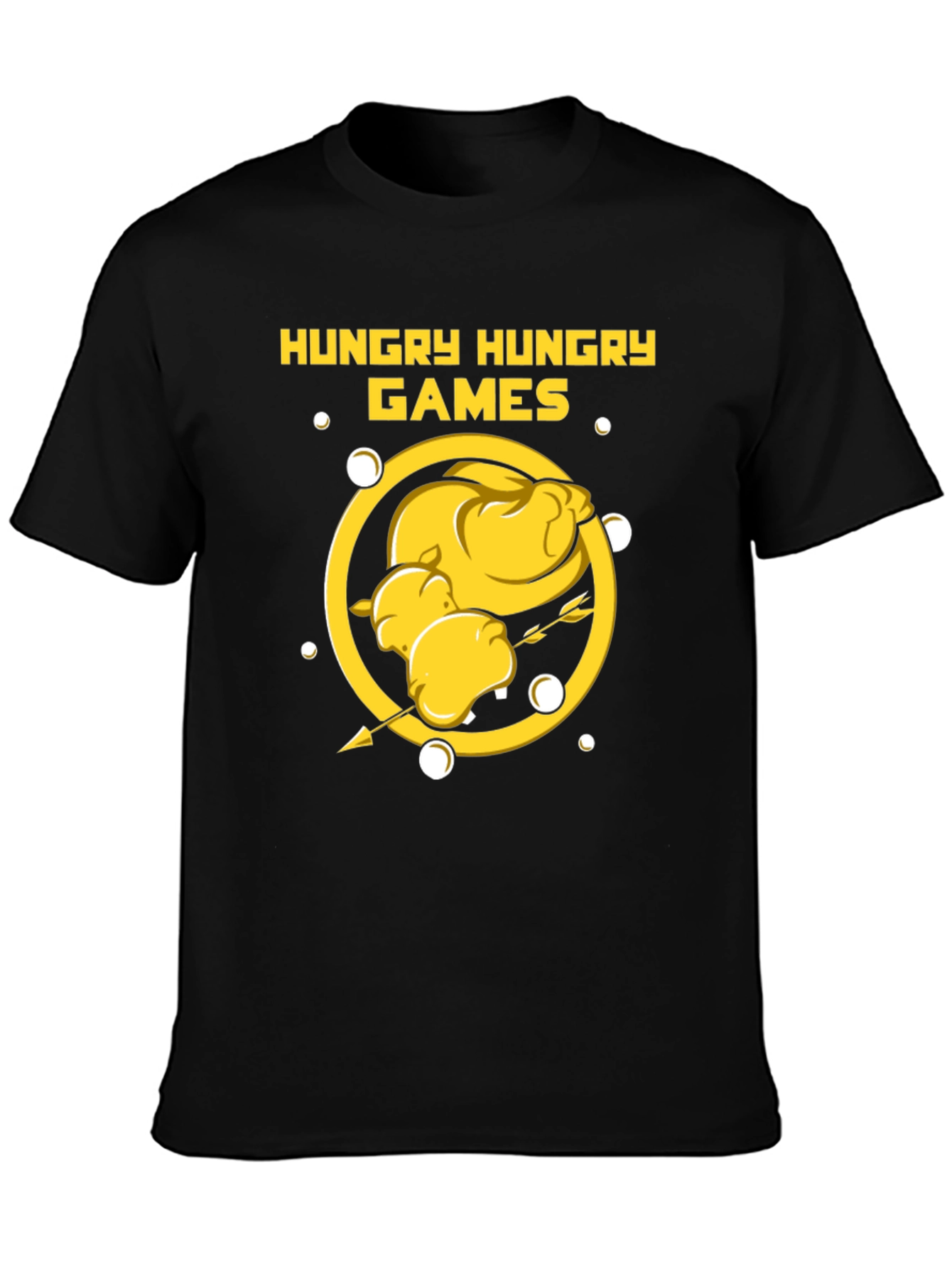 Black Hungry Hungry Games T-Shirt - Funny Foodie Tee view 3