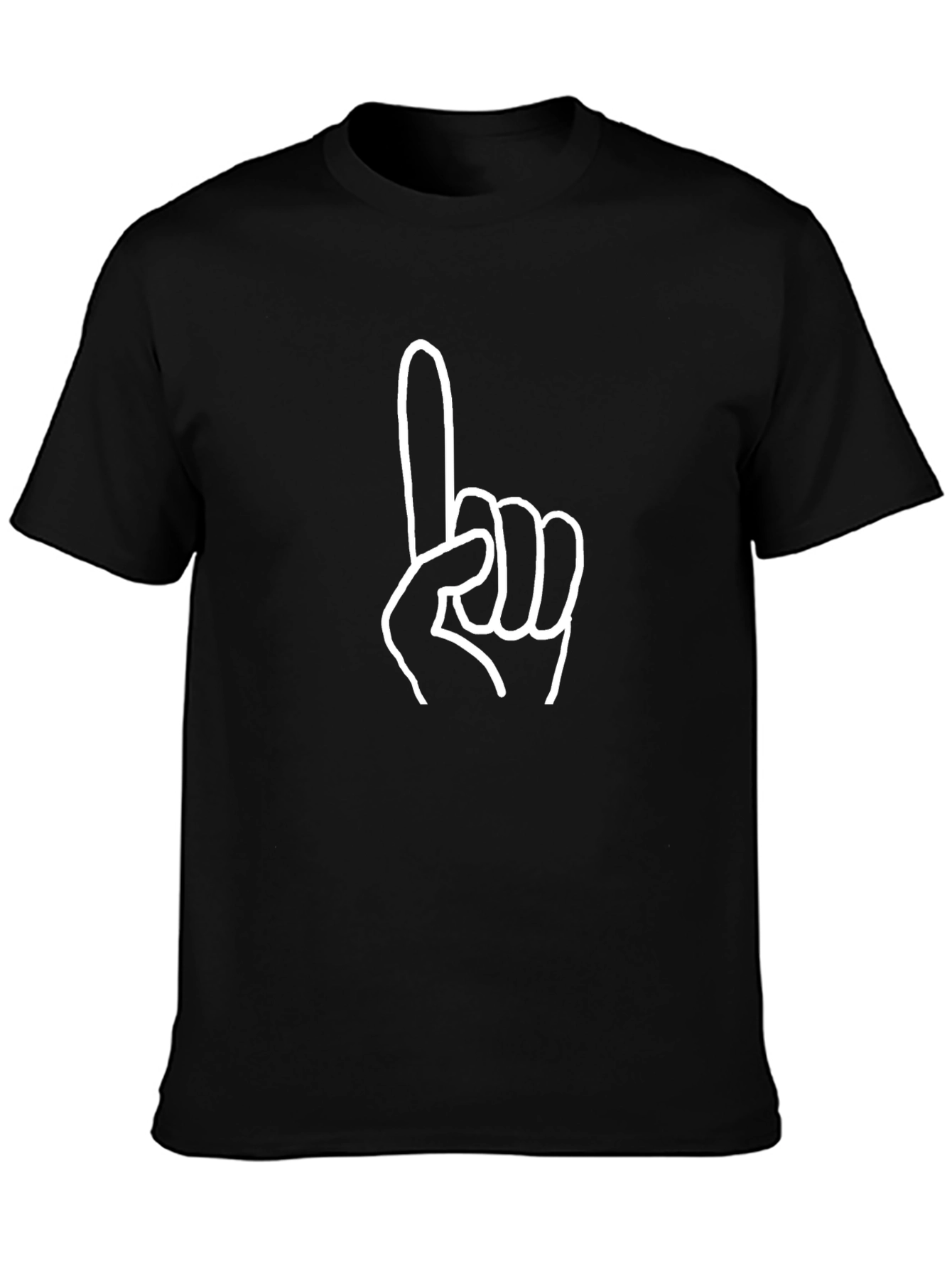 Black Number One Graphic Tee - Black Cotton T-Shirt view 3