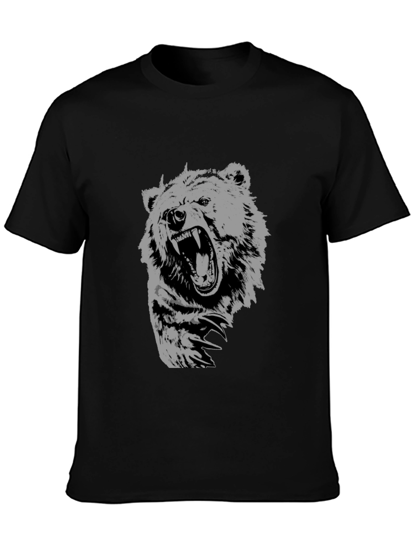 Black Men's Black Bear Graphic T-Shirt view 3
