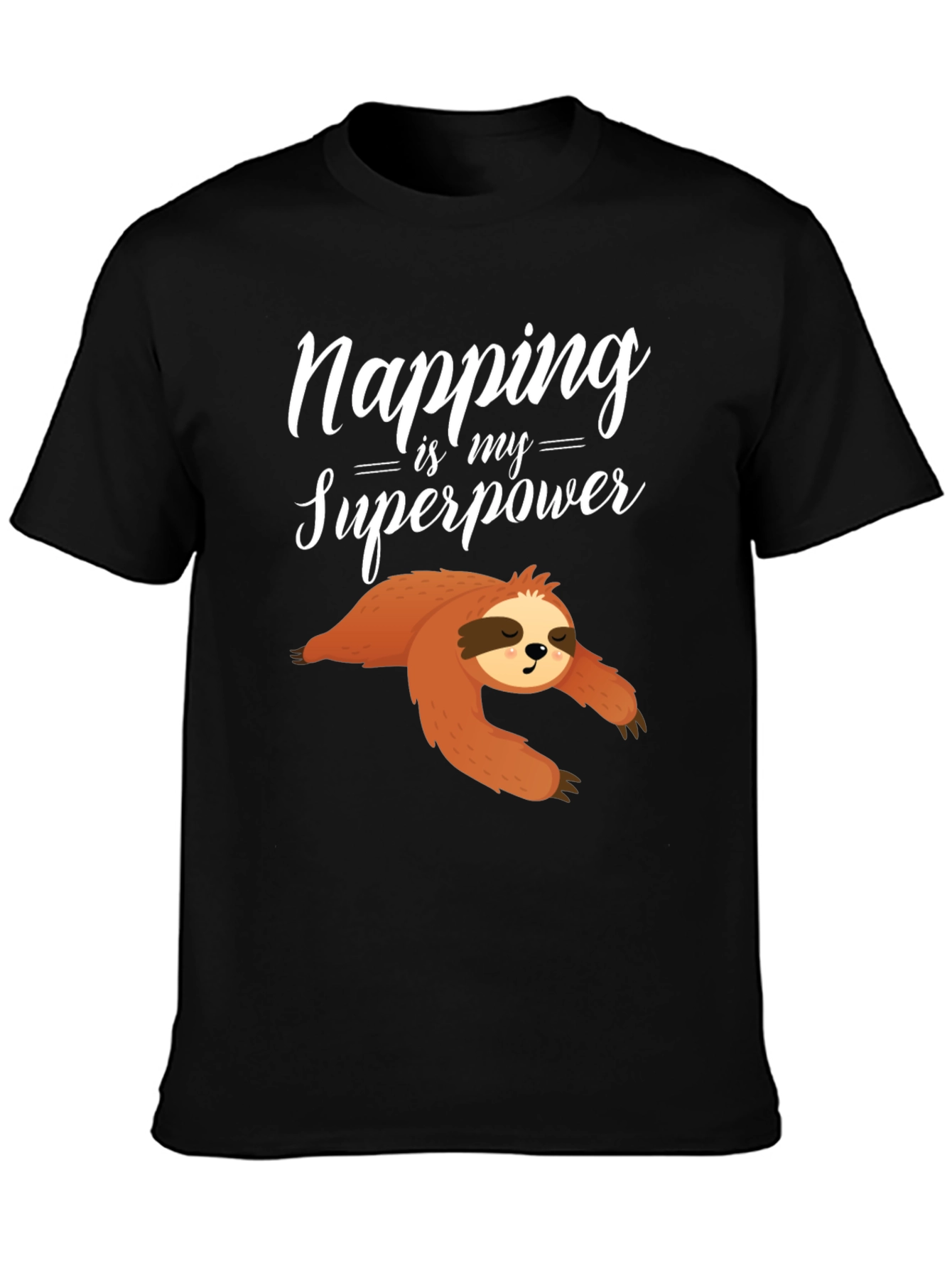 Black Napping is My Superpower Sloth Graphic Tee view 3