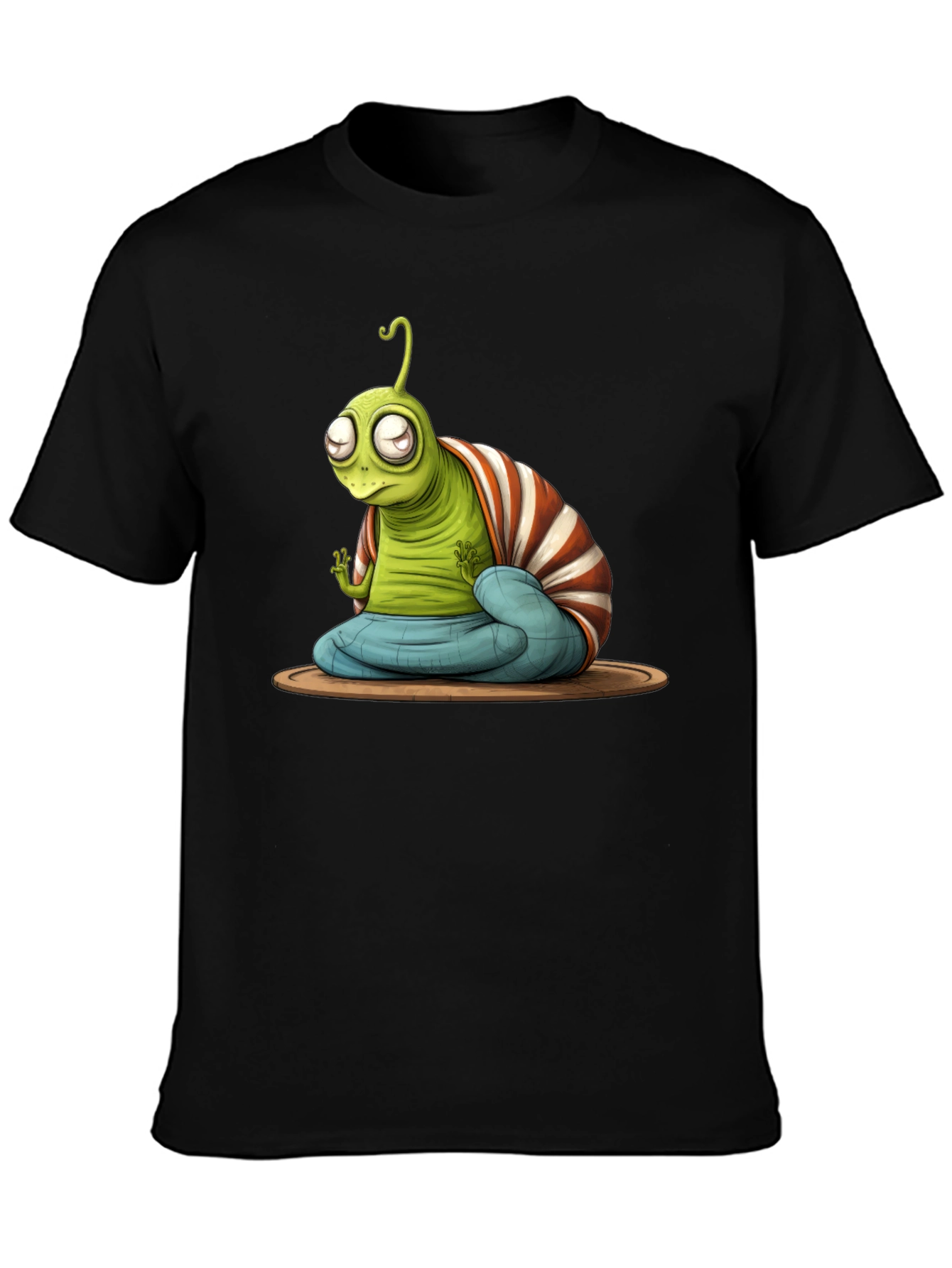 Black Zen Alien T-Shirt - Meditating ET Graphic Tee view 3