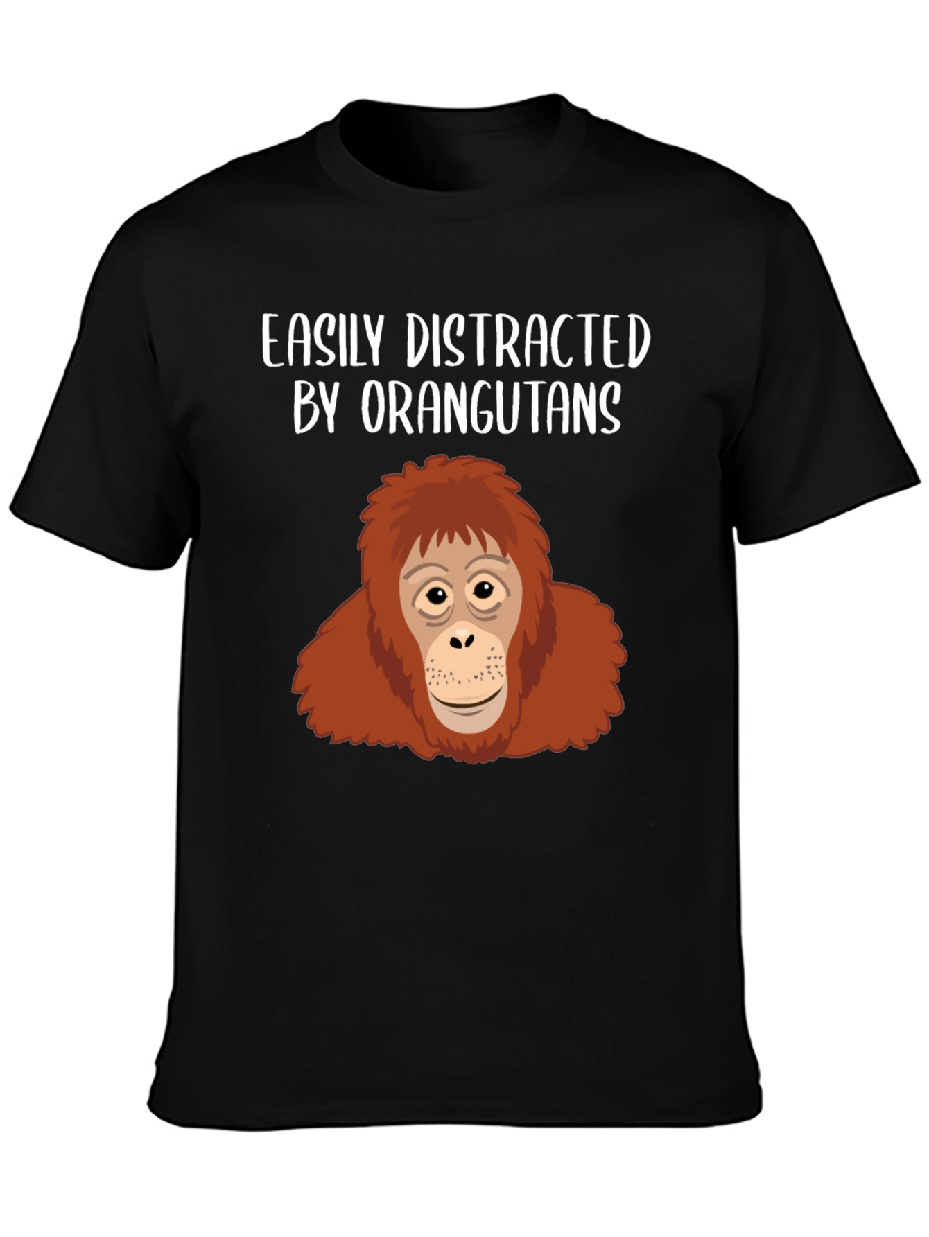 Black Easily Distracted Orangutans Graphic T-Shirt view 3