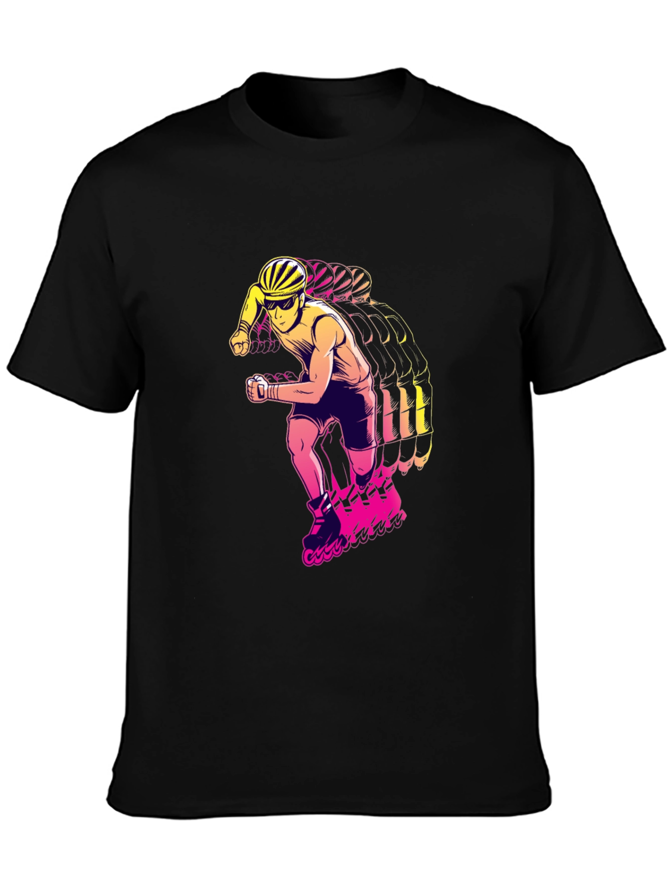 Black Roller Skate T-Shirt - Retro Style view 3