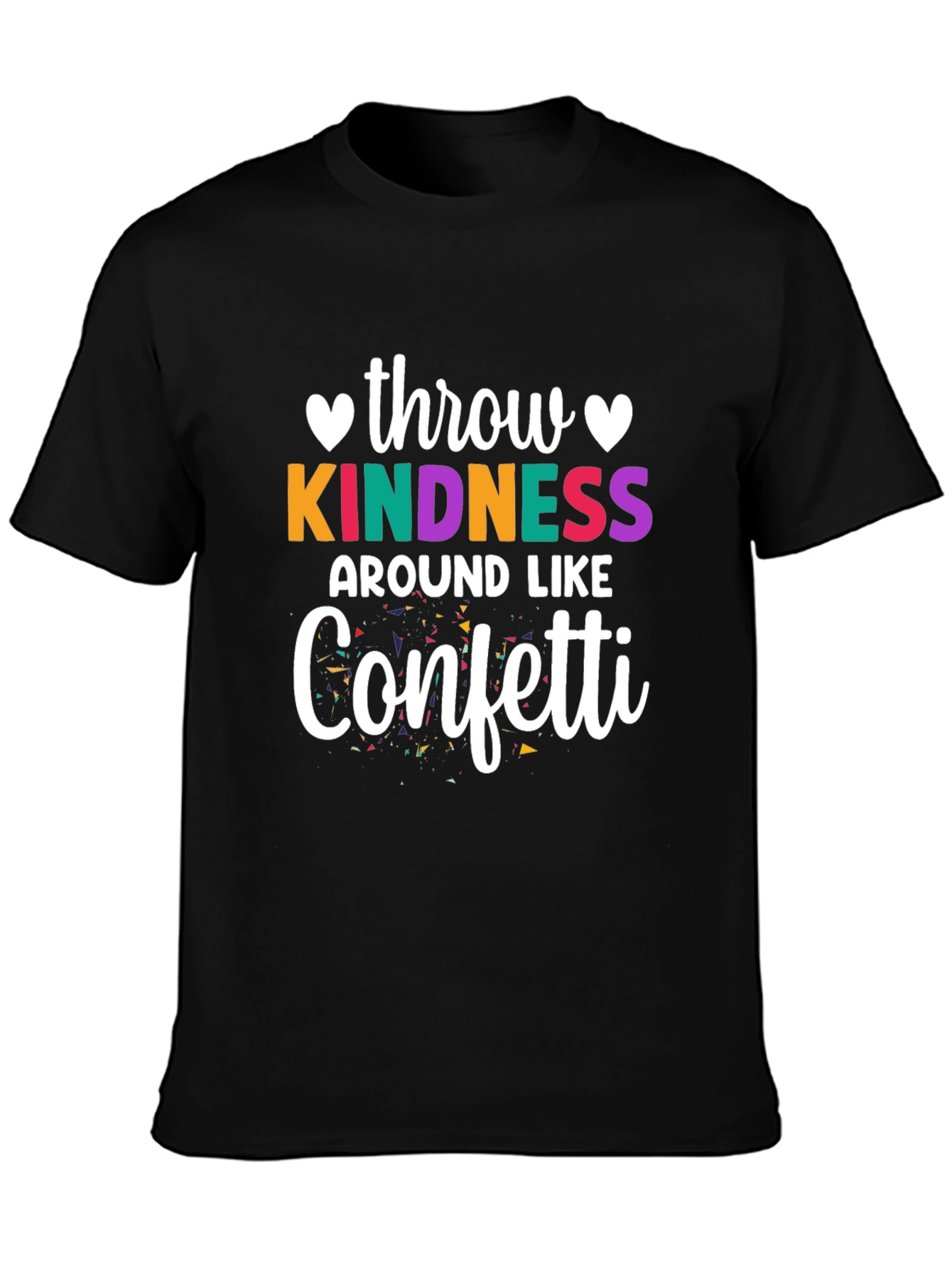 Black Kindness Confetti Graphic Tee view 3