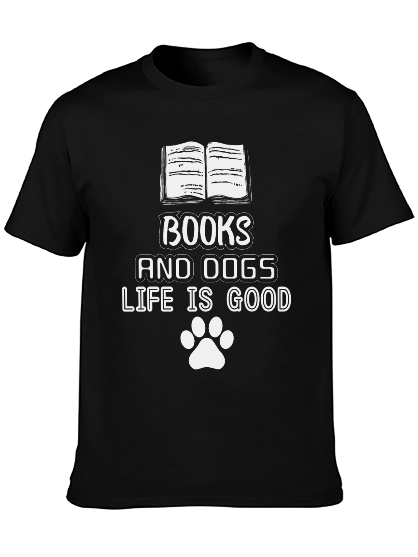 Black Books & Dogs Life Is Good Graphic Tee view 3