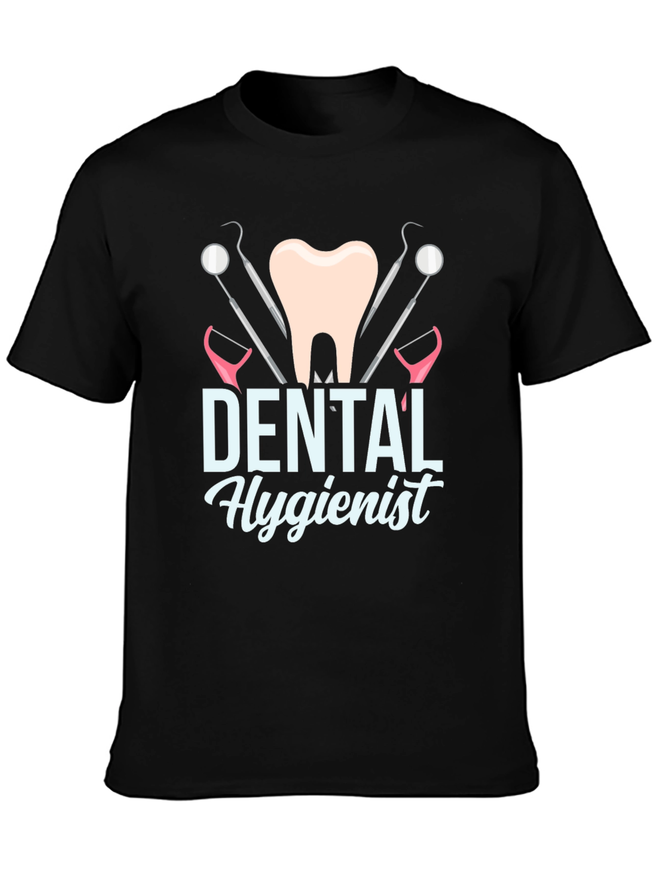 Dental Hygienist Graphic T-Shirt, Black Cotton Tee - 3