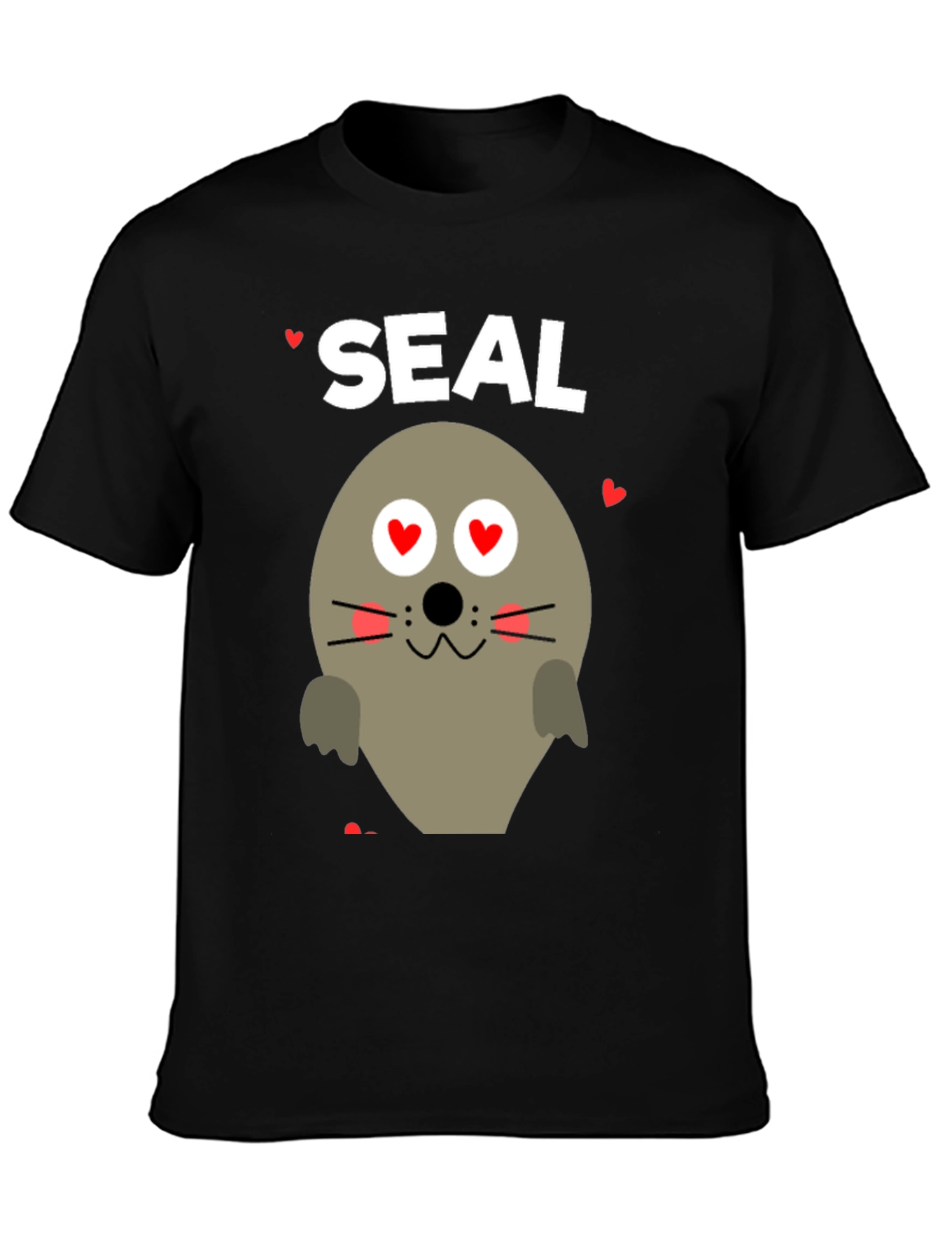 Black Seal of Love T-Shirt - Valentine's Day Gift view 3