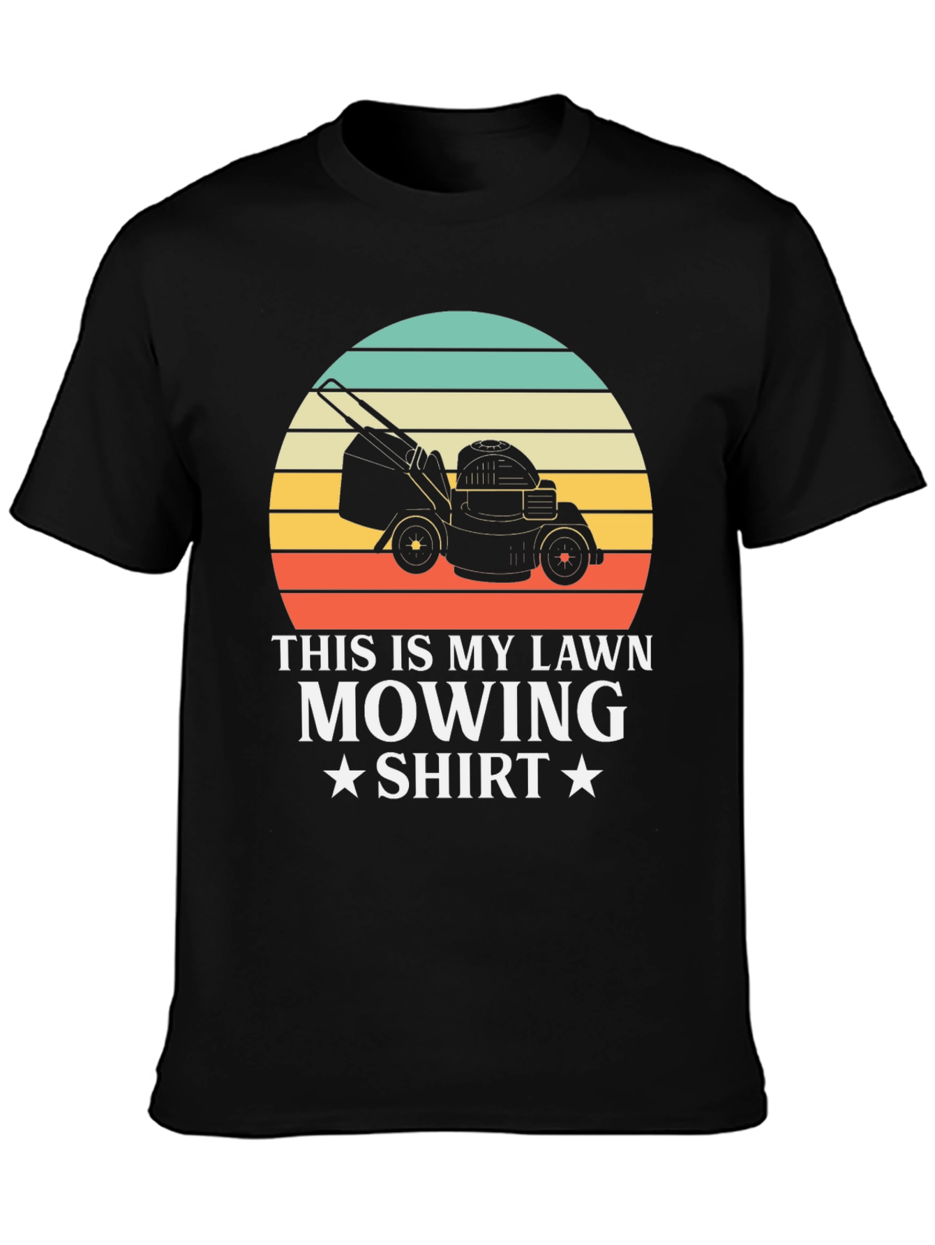 Black Lawn Mowing Shirt - Retro Gardener Tee view 3