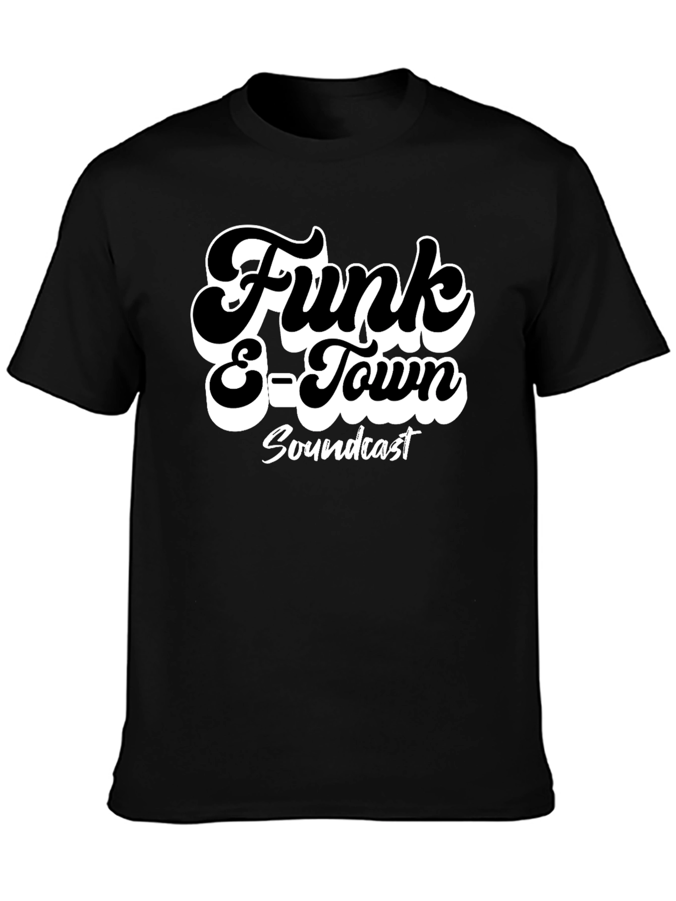 Black Funk E-Town Soundcast Black Graphic T-Shirt view 3