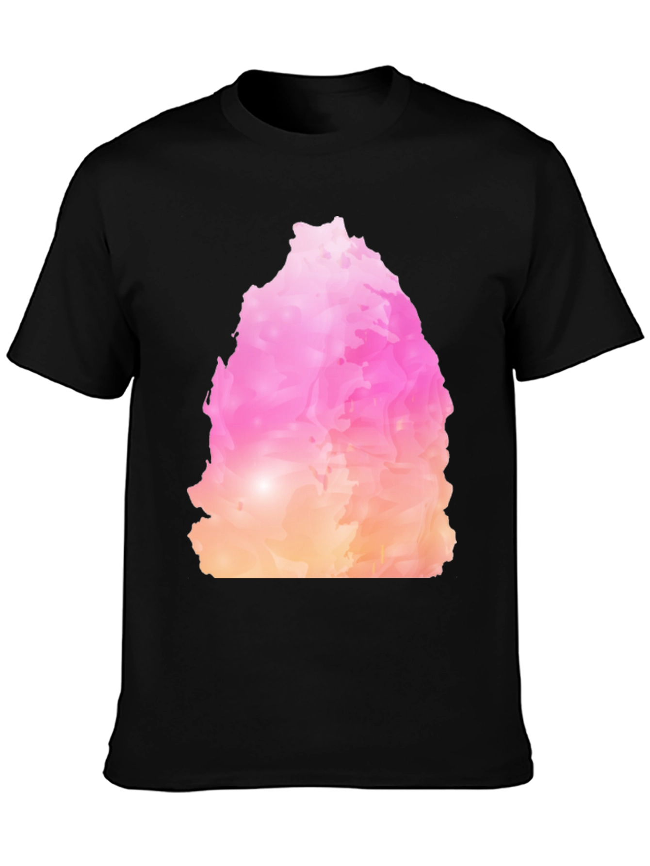 Black Abstract Colorful Graphic Print Crew Neck T-Shirt view 3