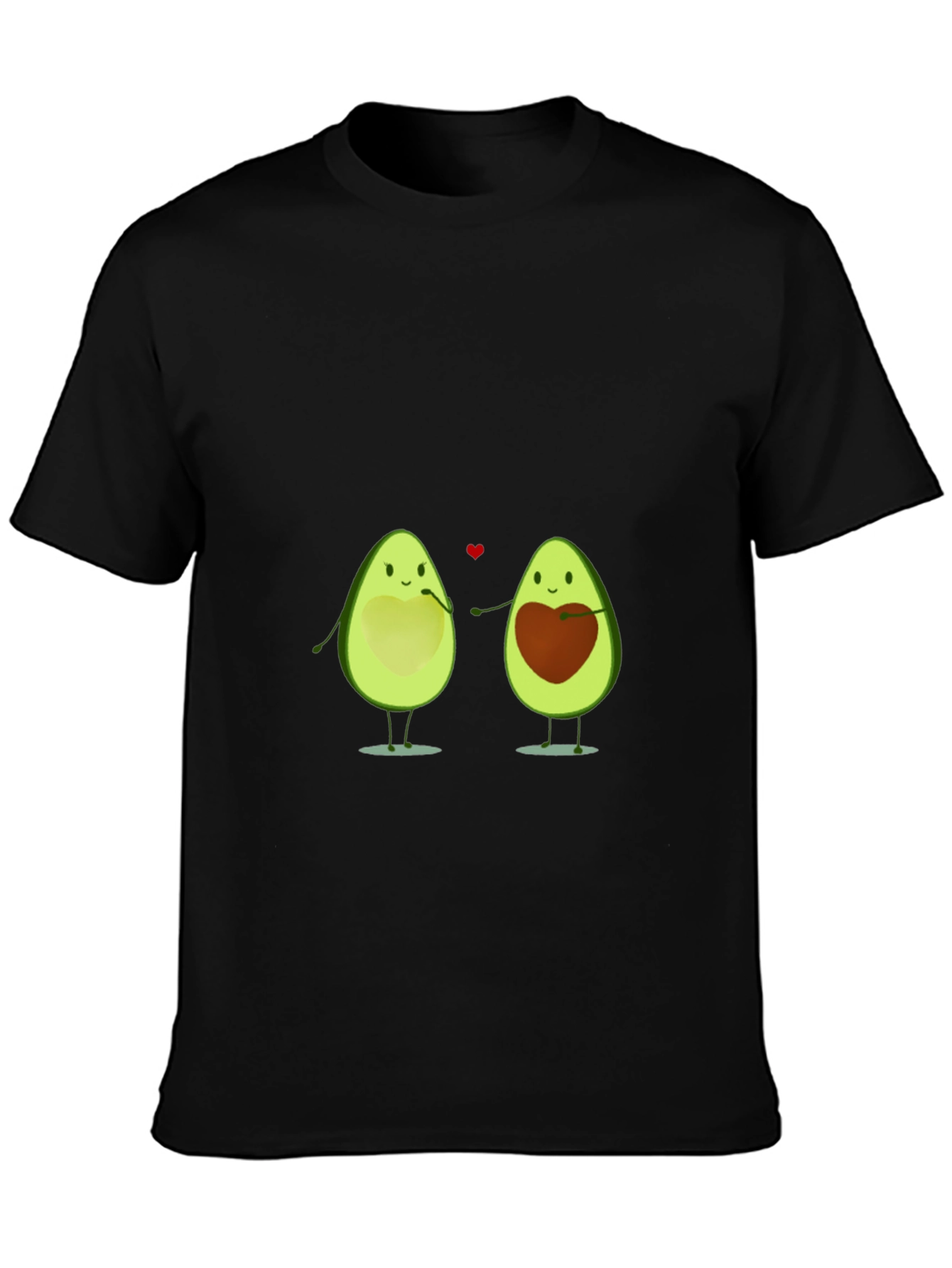 Black Avocado Love T-Shirt - Cute Couple Tee view 3