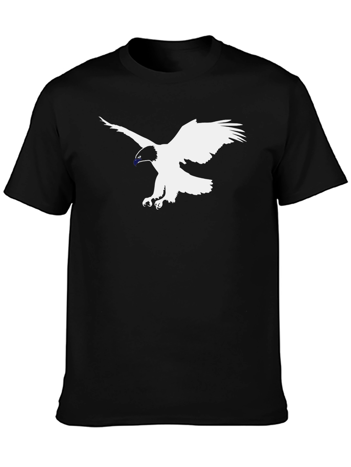 Black Black T-Shirt with Eagle Graphic Tee view 3