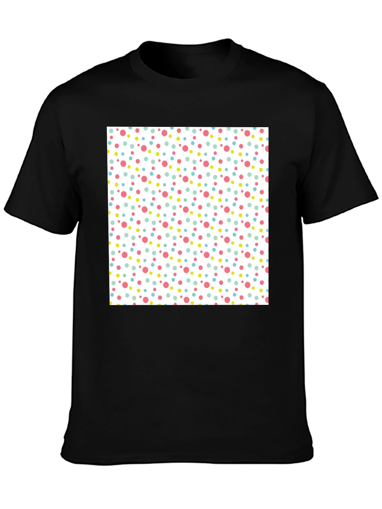 Black Polka Dot Fun Tee - Black Crew Neck view 3