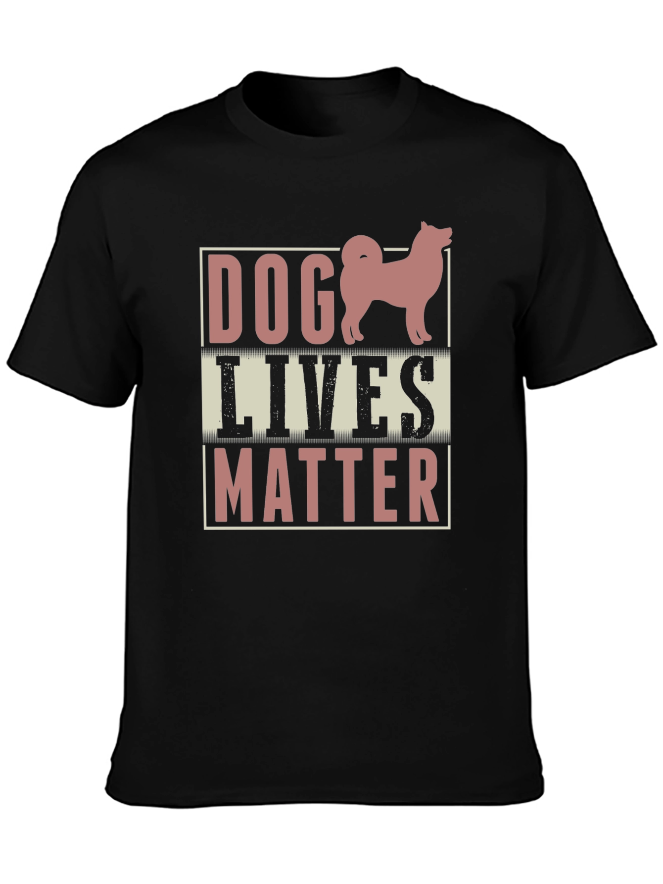 Black Dog Lives Matter Graphic Tee - Black Cotton Shirt view 3