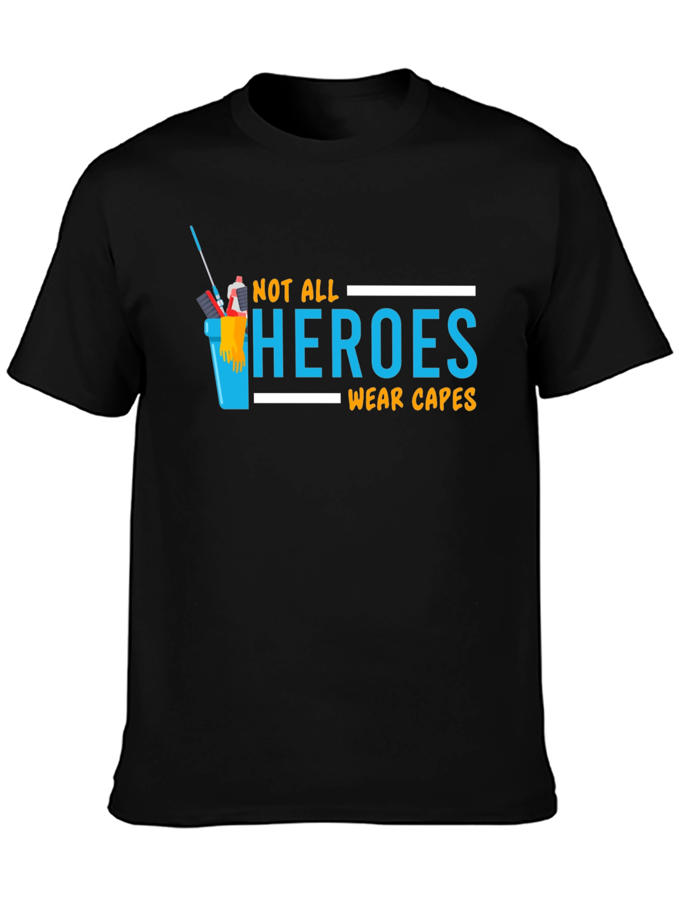 Black Not All Heroes Wear Capes T-Shirt view 3