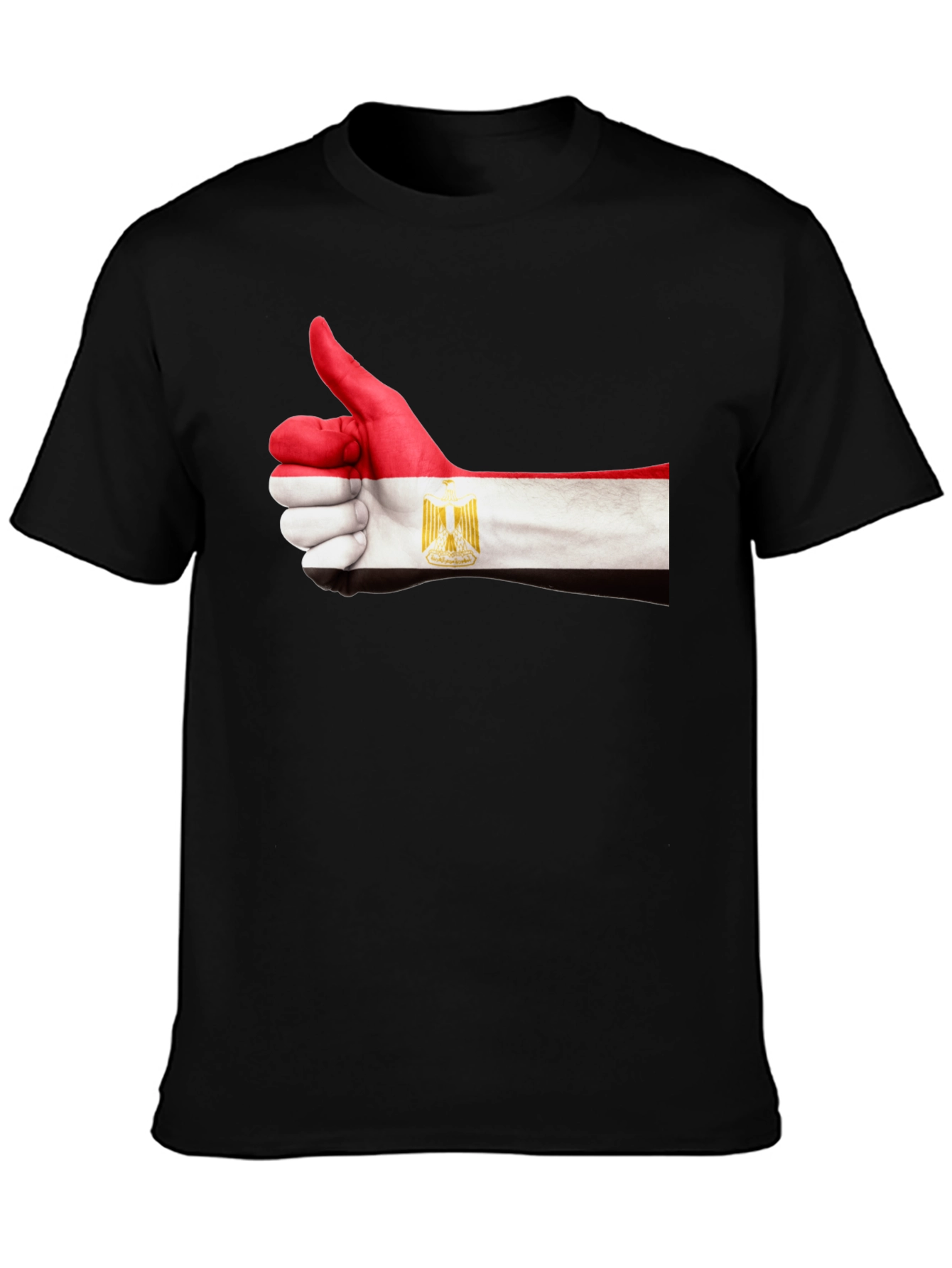 Black Egypt Flag Hand Thumbs Up T-Shirt view 3
