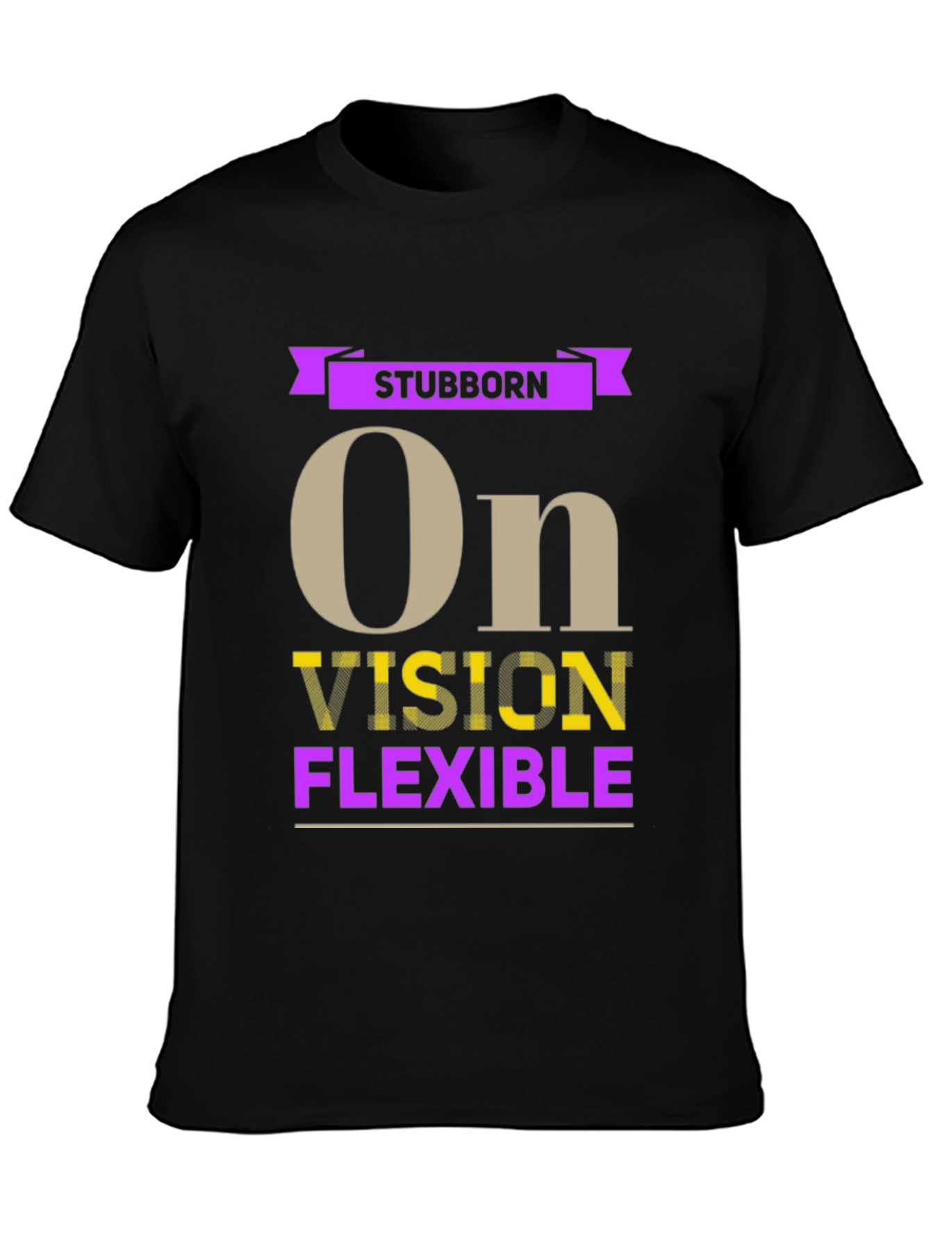 Black Stubborn Vision Flexible Graphic T-Shirt view 3