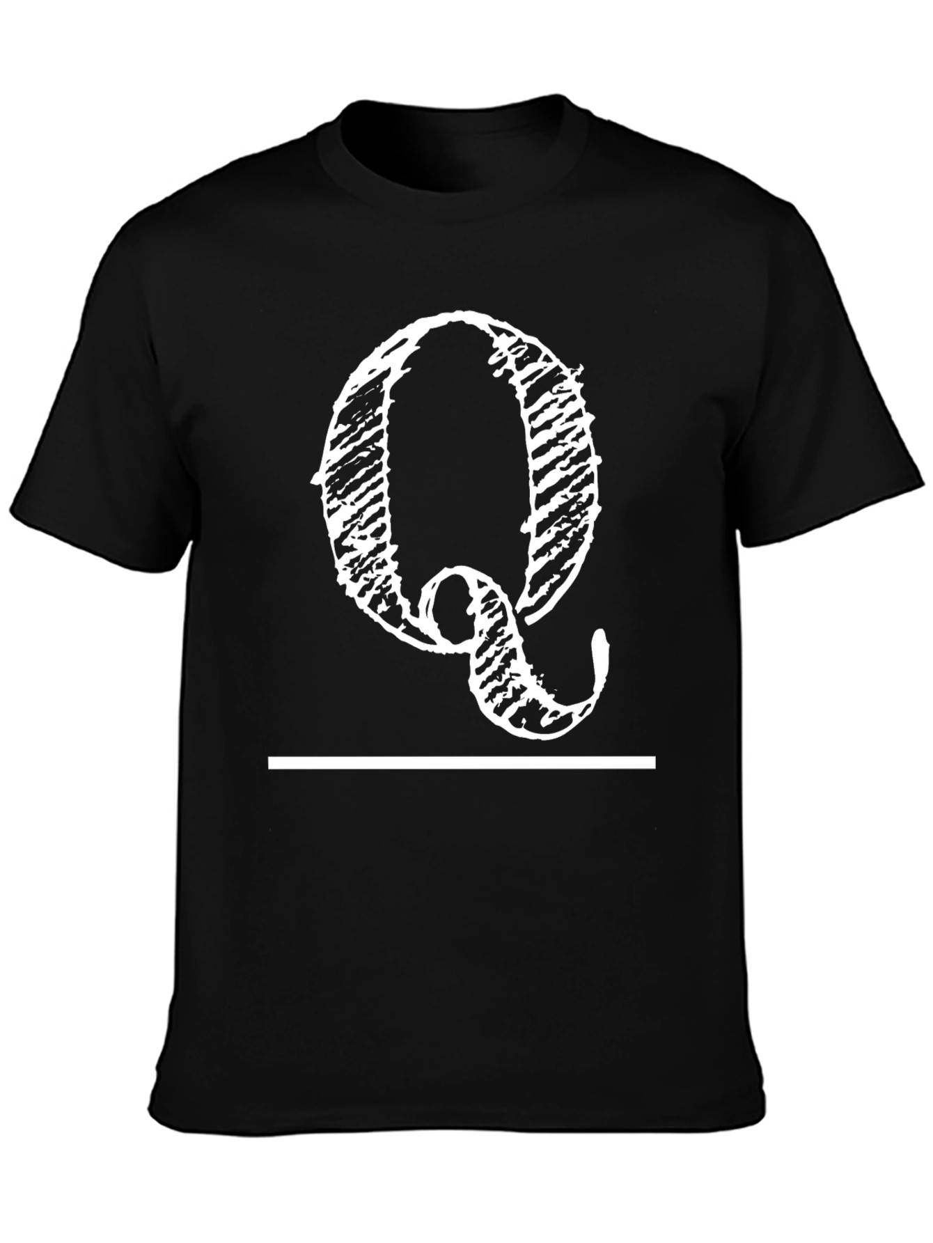 Black Q Graphic Print Black T-Shirt view 3