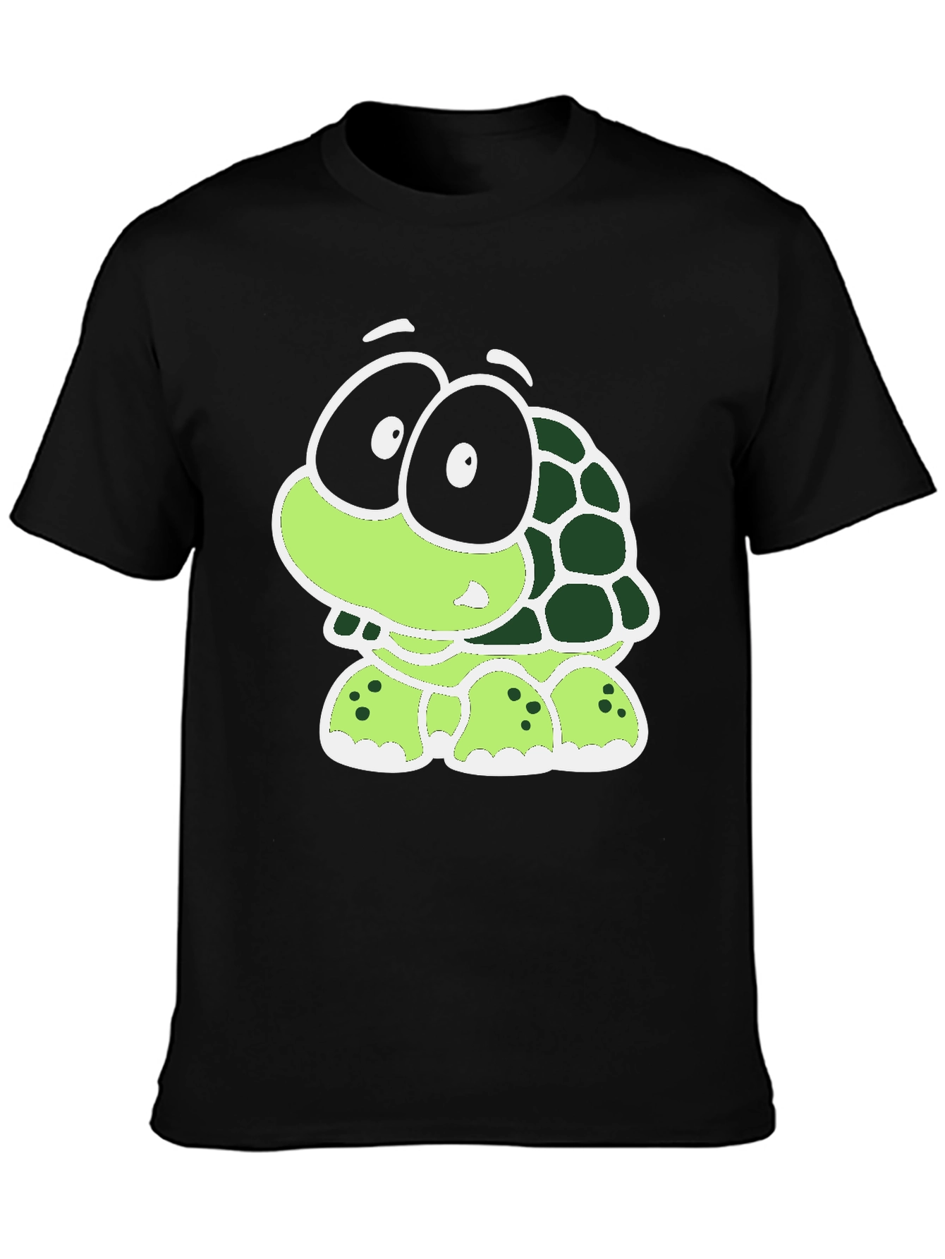 Black Cartoon Turtle Graphic Tee - Black T-Shirt view 3