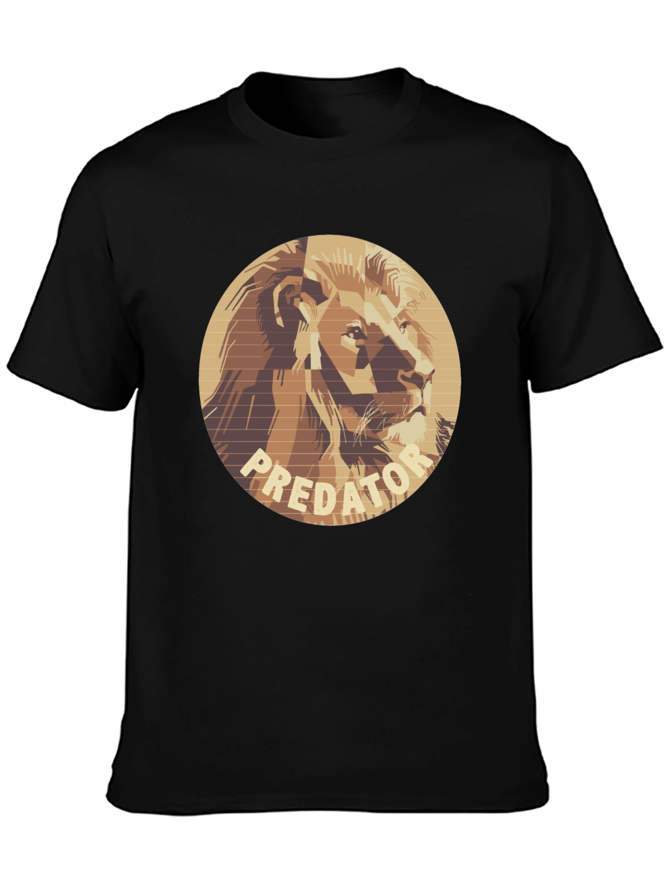 Black Predator Lion Graphic Tee - Unique Design T-Shirt view 3