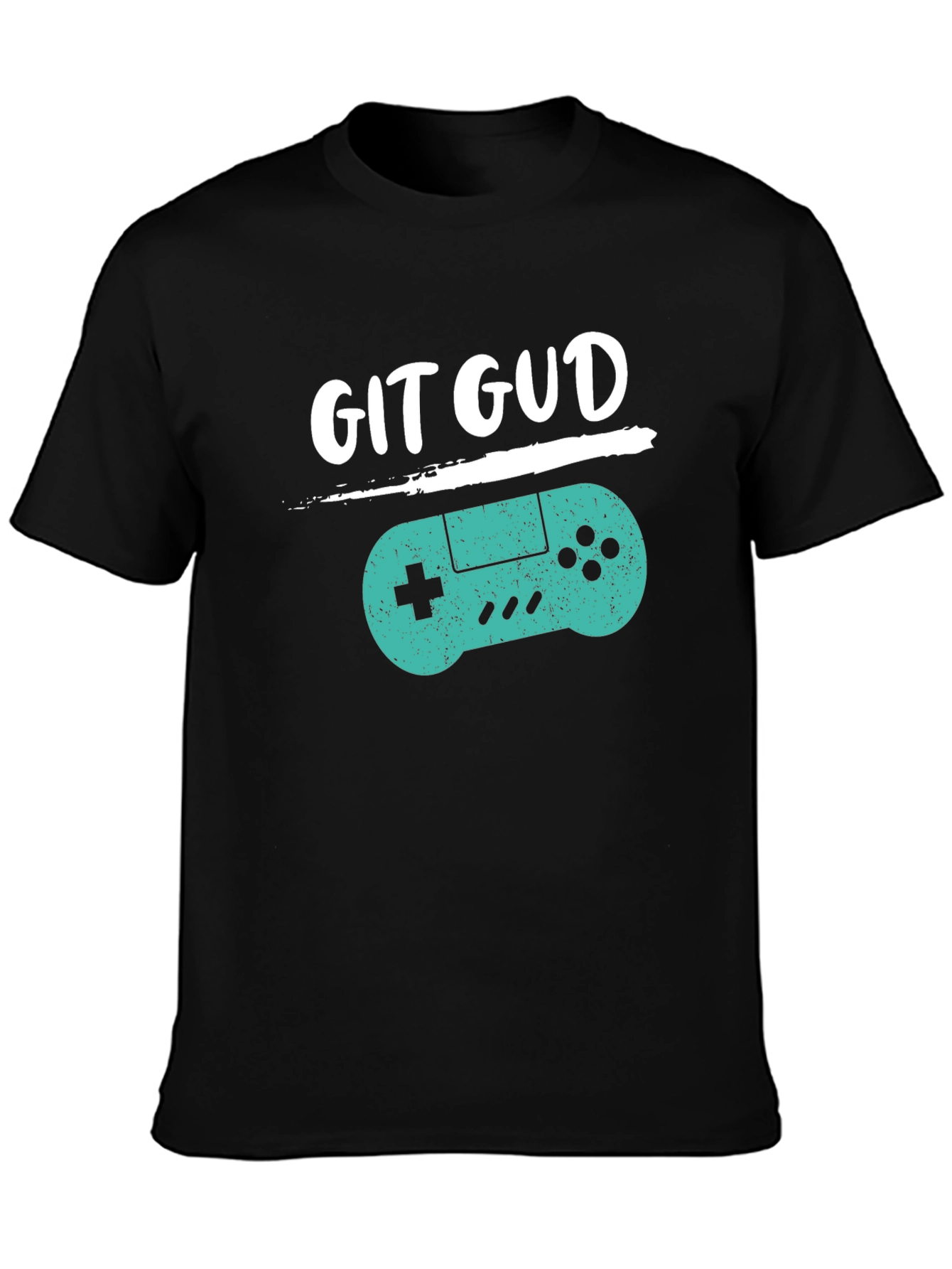 Black Git Gud Gamer T-Shirt - Black Cotton Blend Tee view 3