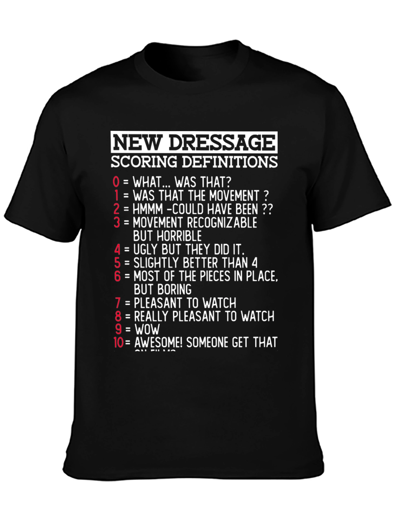 Dressage Scoring Funny T-Shirt Horse Lover Tee - 3