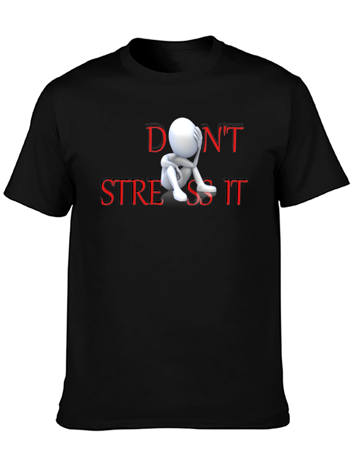 Black Don't Stress It Graphic Tee - Relaxed Fit view 3