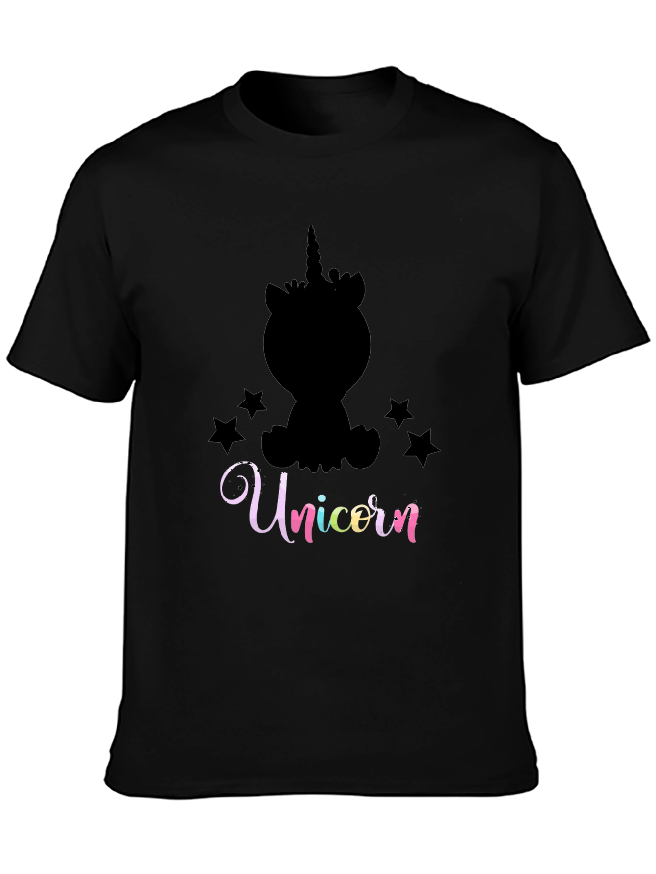 Black Unicorn Graphic Black T-Shirt view 3