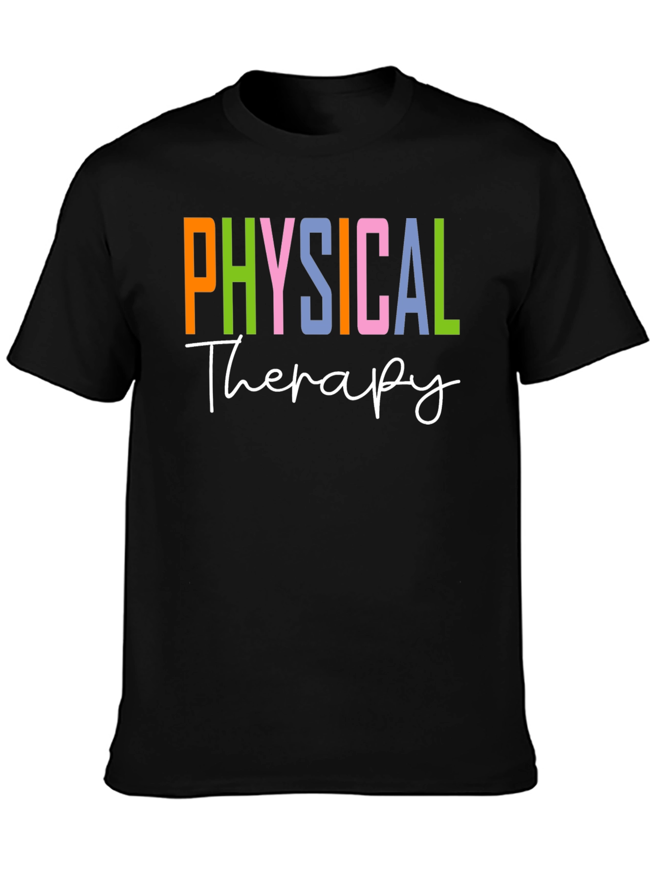 Black Physical Therapy T-Shirt Therapist Colorful Tee view 3