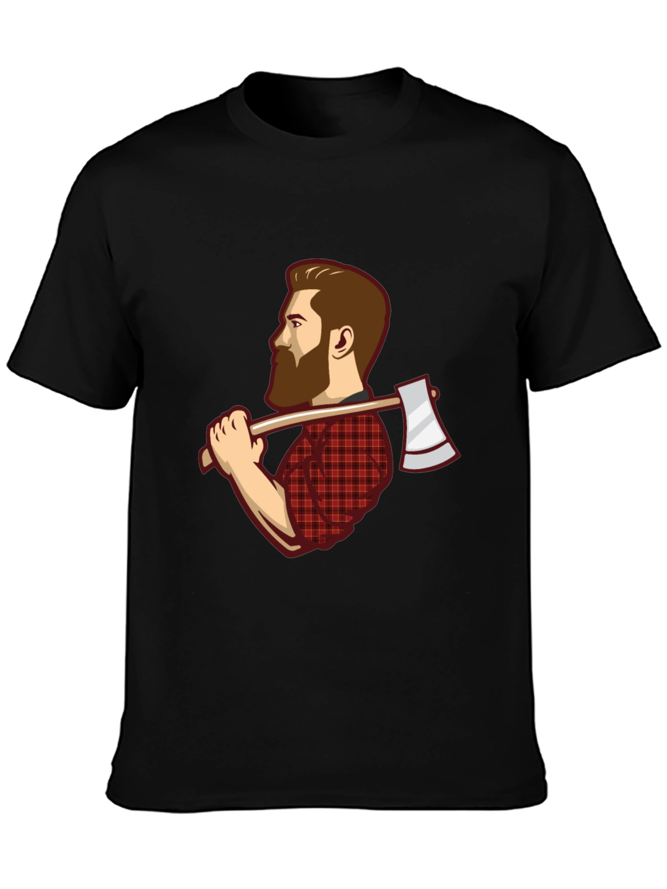 Black Lumberjack Graphic Tee - Axe Wielding Woodcutter view 3