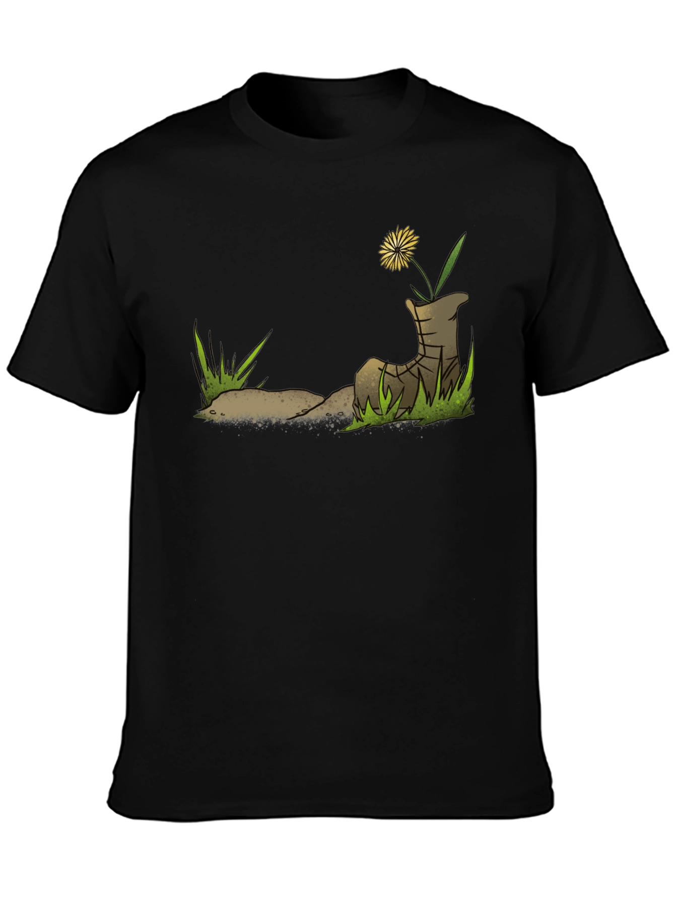 Dandelion Boot T-Shirt - Nature Graphic Tee - 3