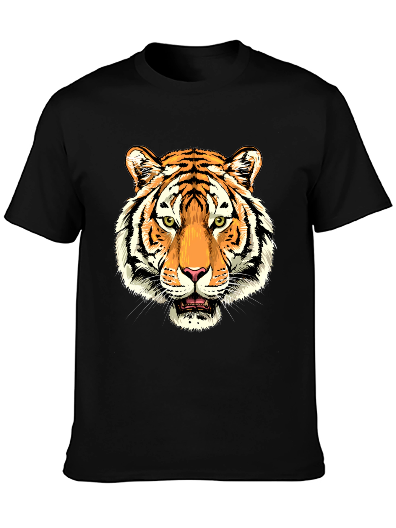Black Tiger Graphic Print Black T-Shirt view 3